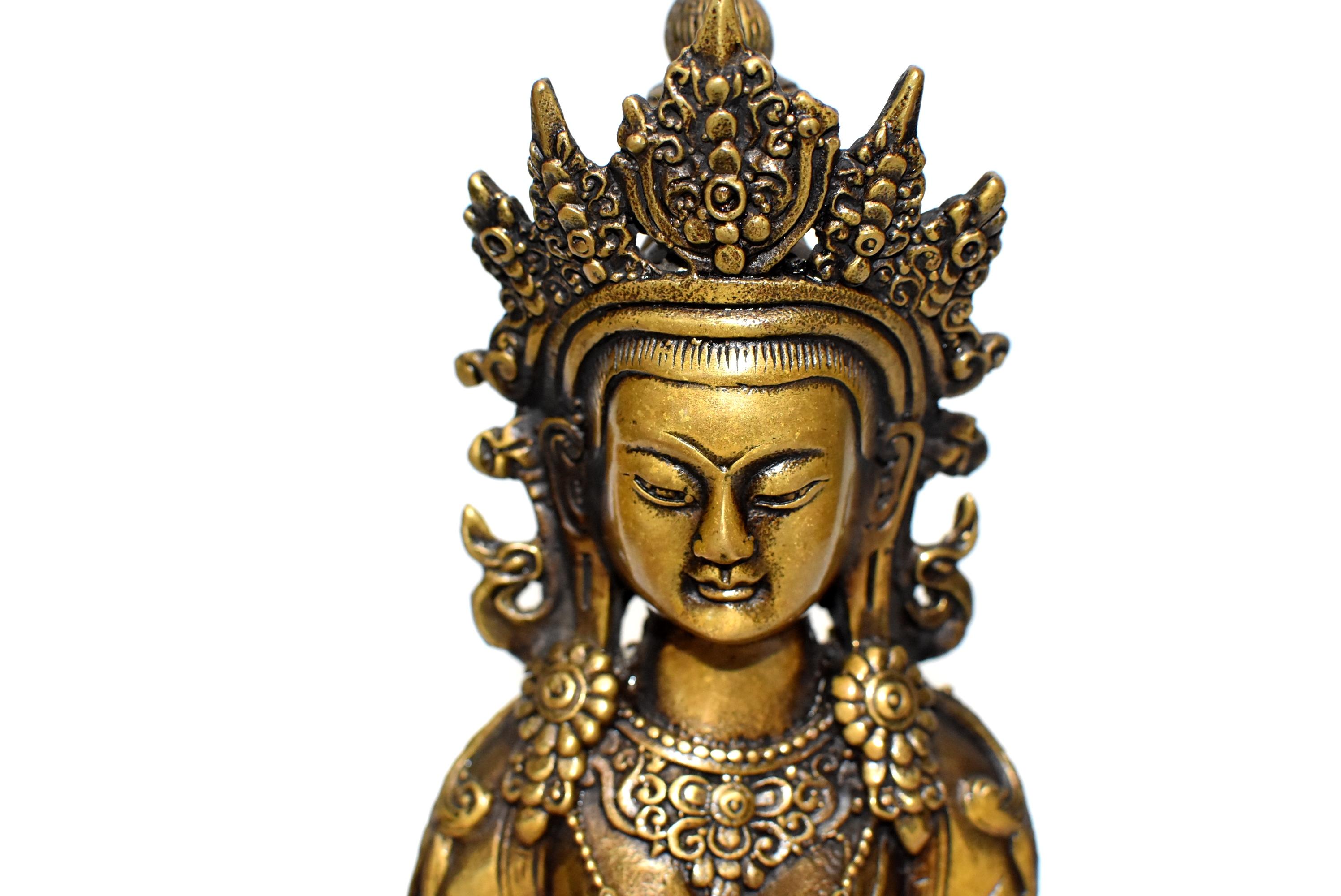 Bouddha tibétain Amitayus tibétain en vente 3