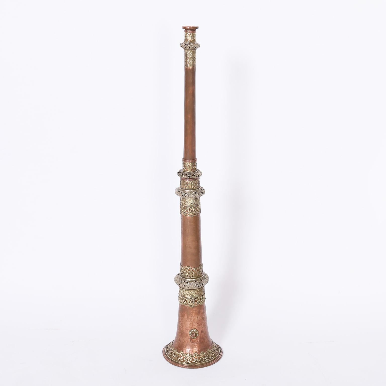 Hand-Crafted Tibetan Telescoping Long Horn For Sale