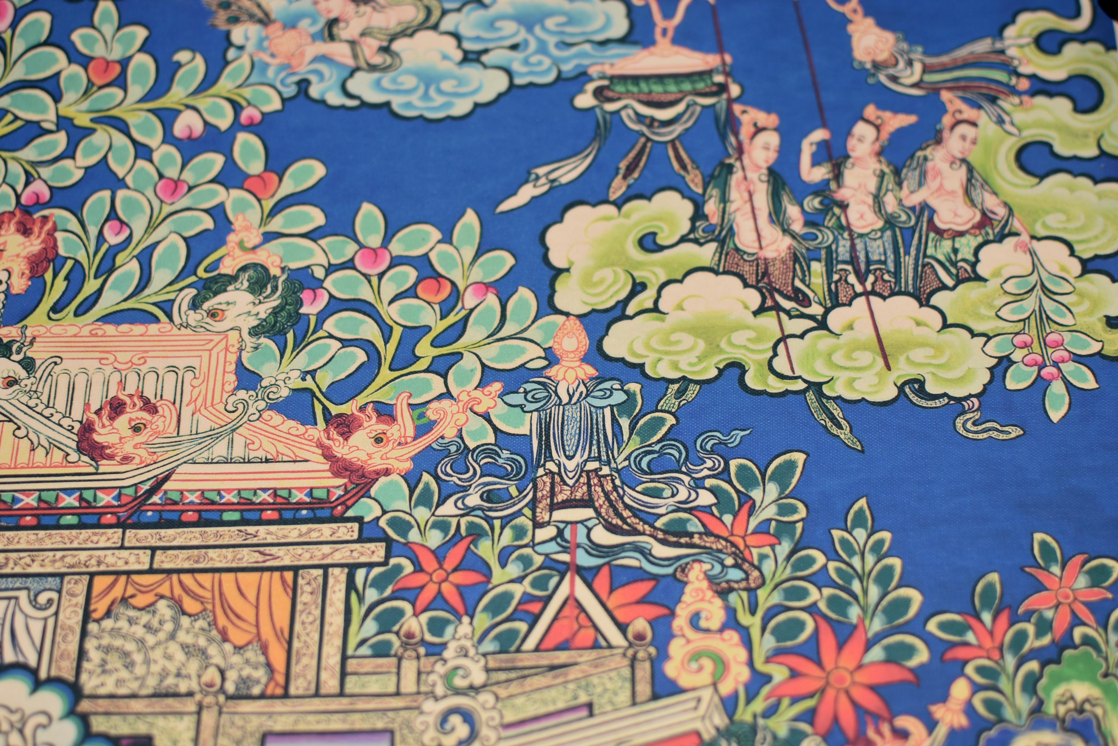 Tibetan Thangka Dorje Drolo with Lapis Background 2