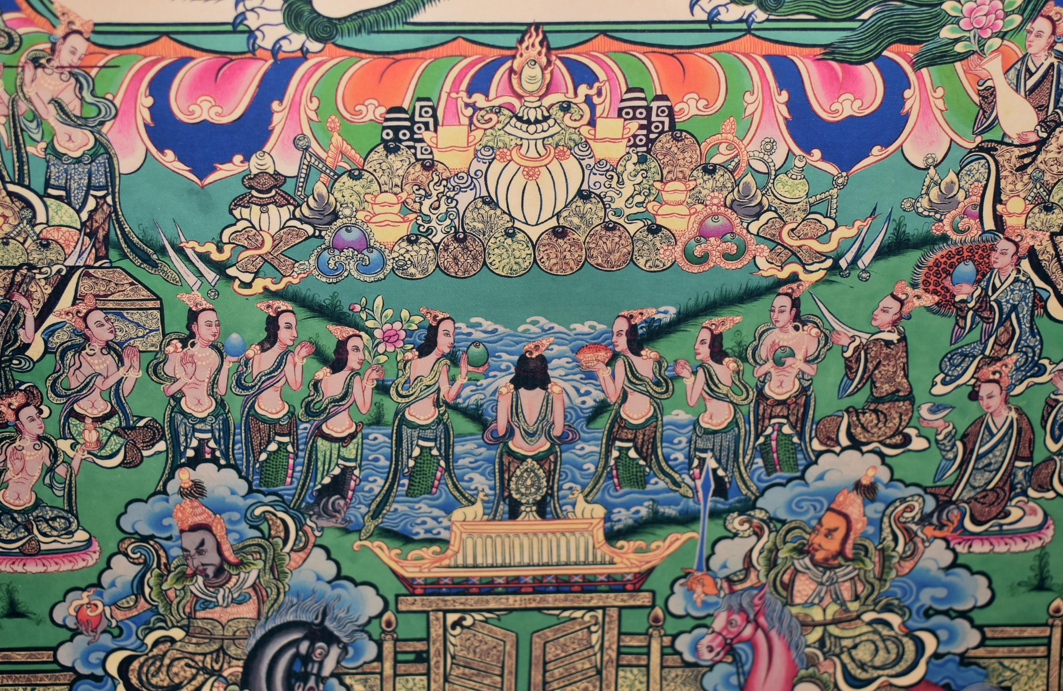 Tibetan Thangka Dorje Drolo with Lapis Background 6