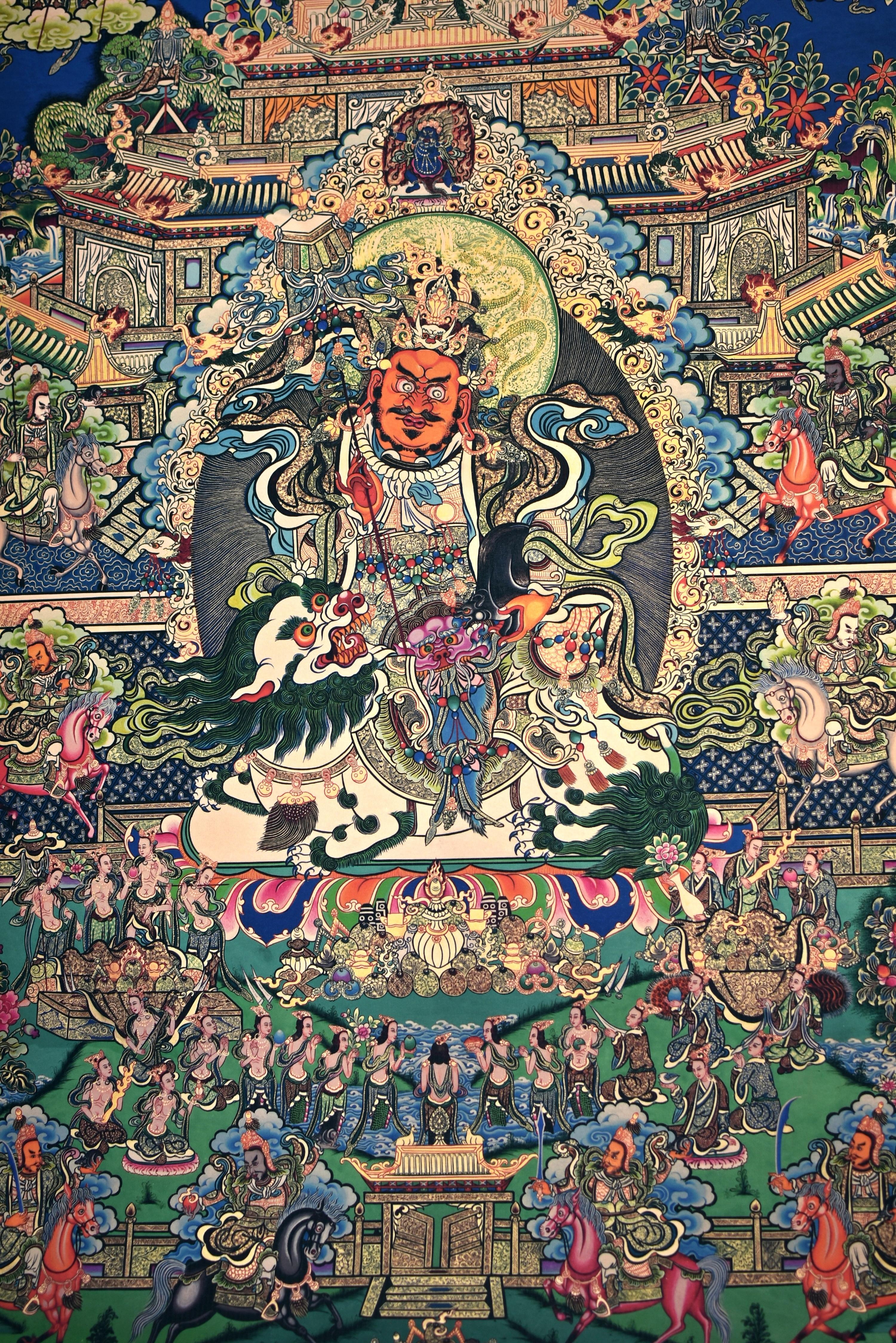 Tibetan Thangka Dorje Drolo with Lapis Background 9