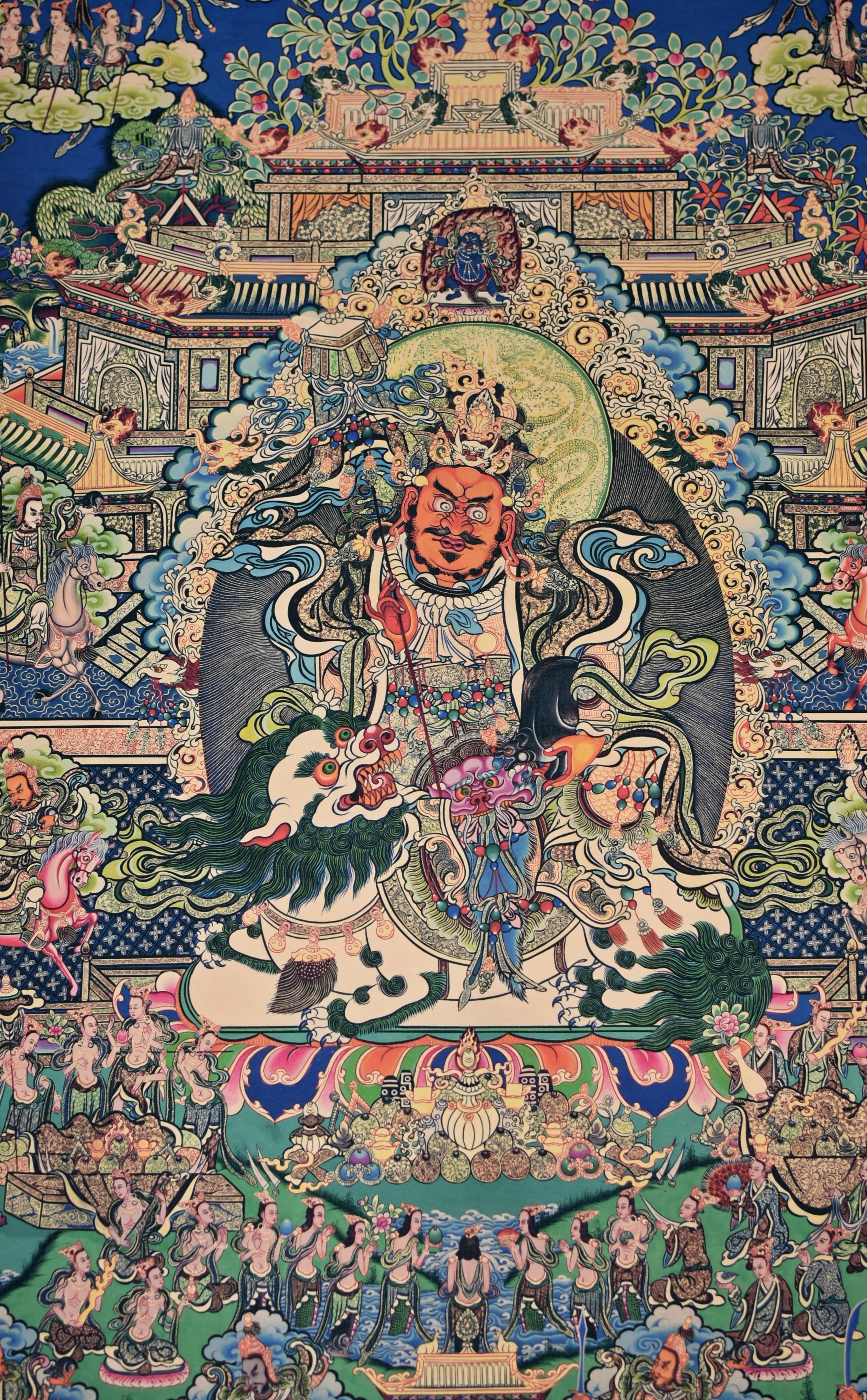 Tibetan Thangka Dorje Drolo with Lapis Background 10