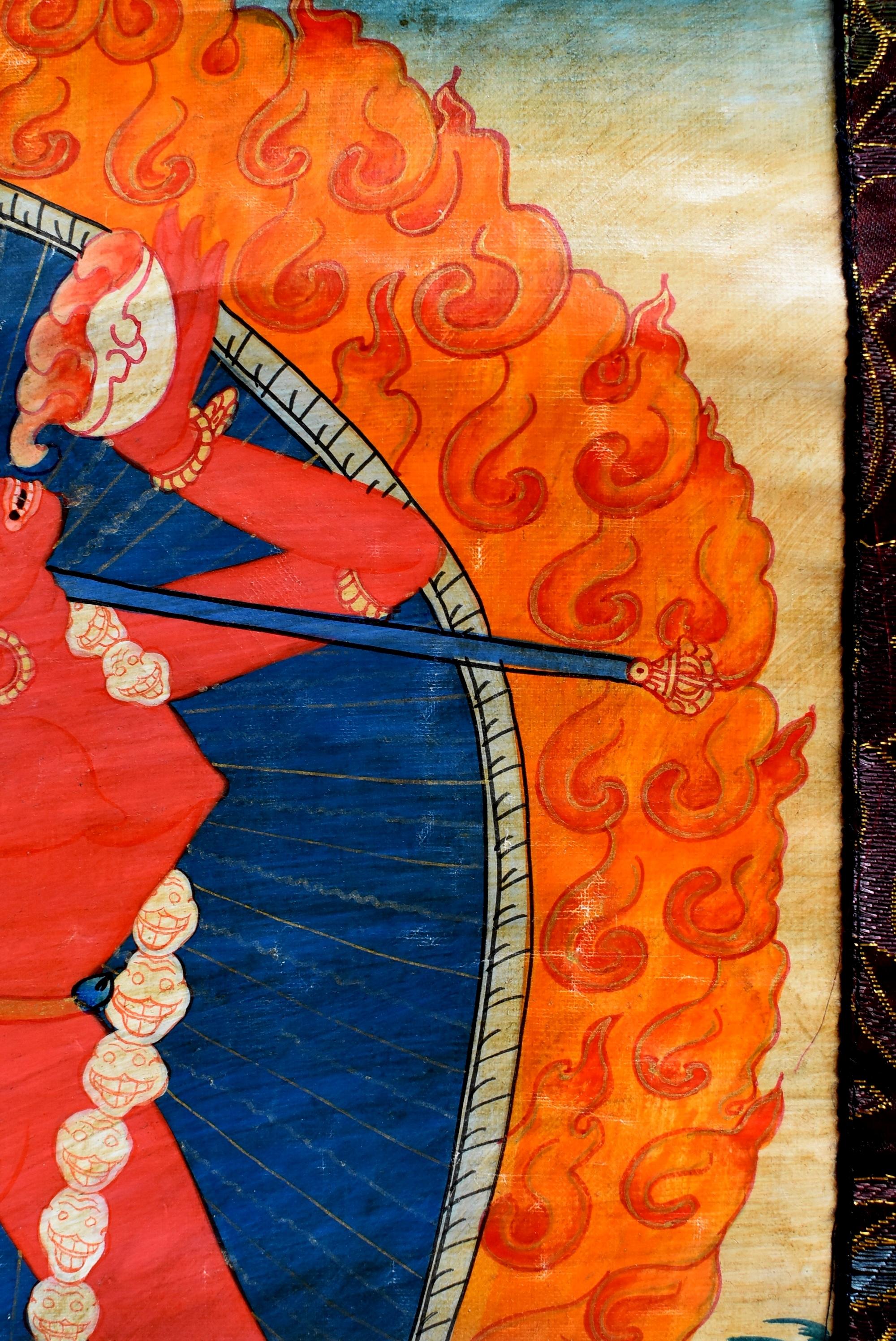 Tibetische Thangka-Göttin Dakinis aus Tibet, Vintage im Angebot 3