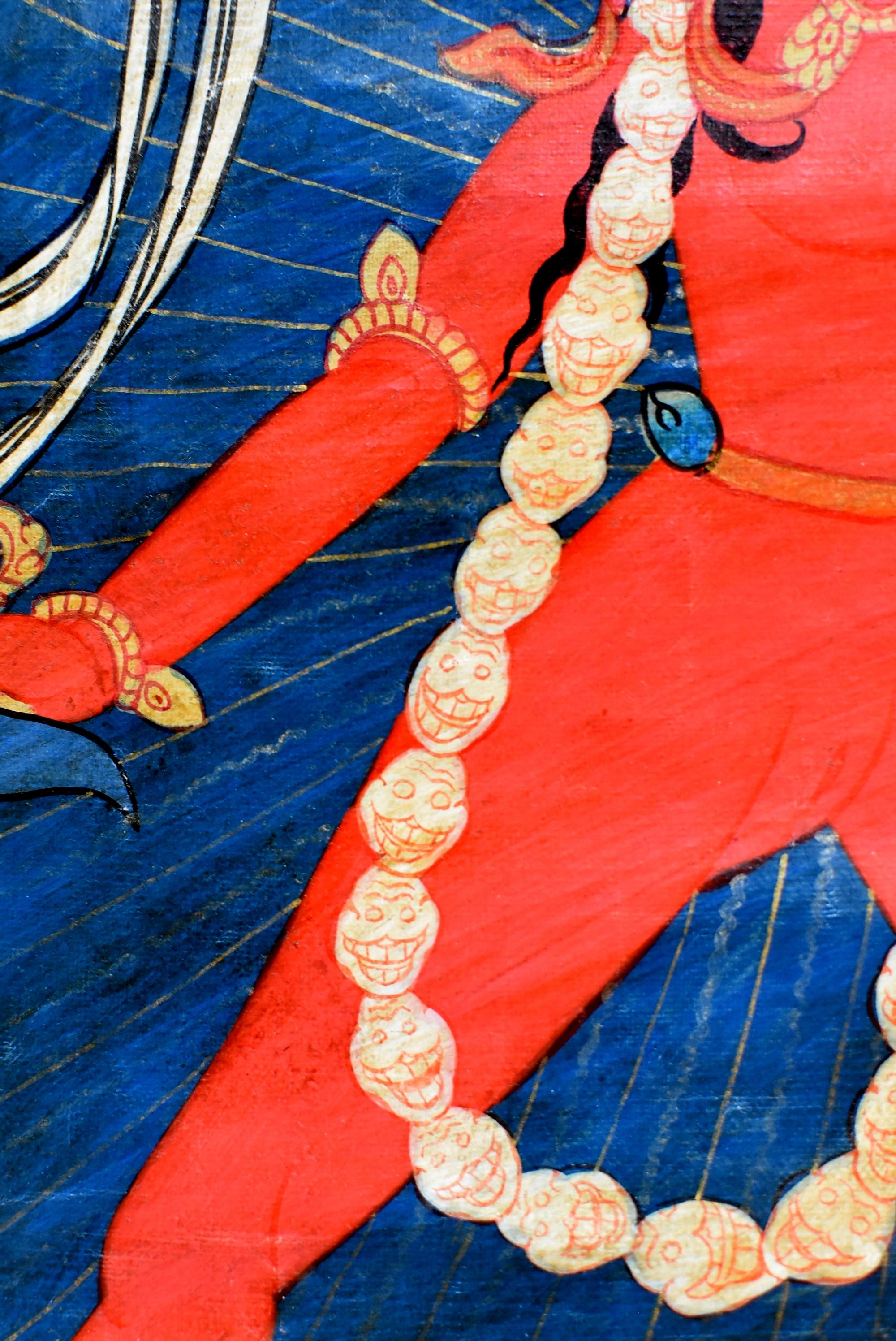 Vintage Tibetan Thangka Goddess Dakinis For Sale 5