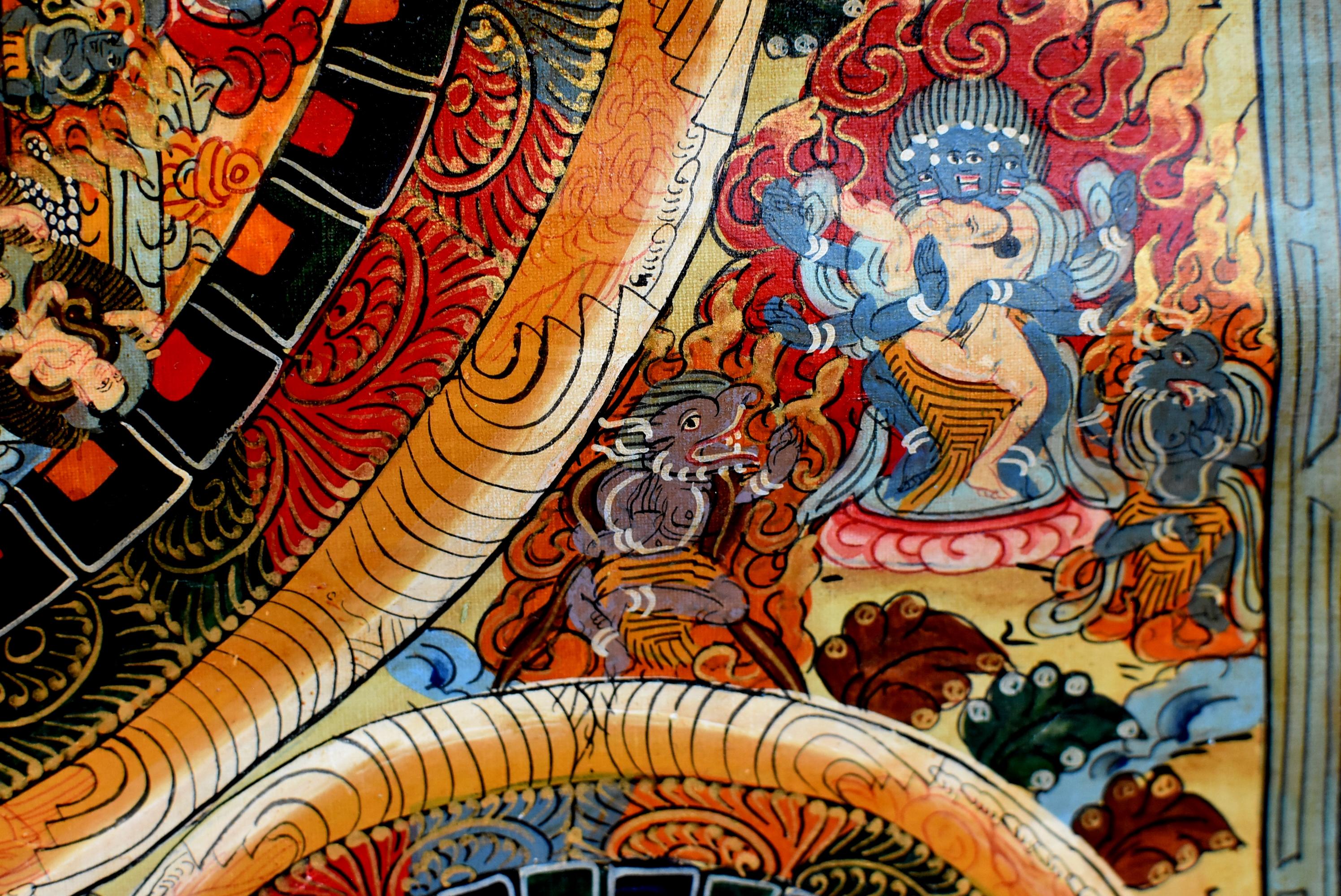 Tibetan Thangka Life of Buddha, Hand Painted Tanka 2