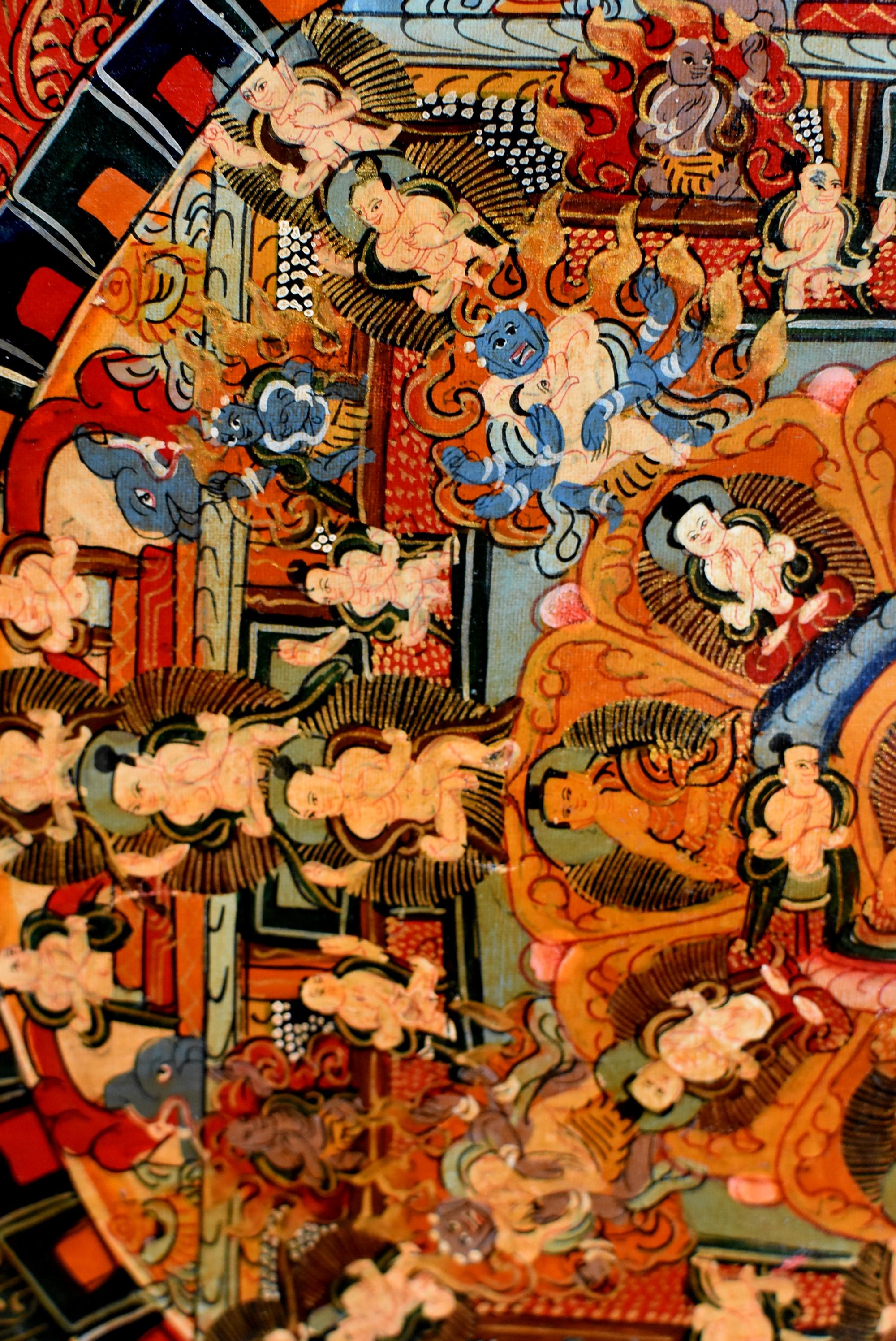 Tibetan Thangka Life of Buddha, Hand Painted Tanka 7