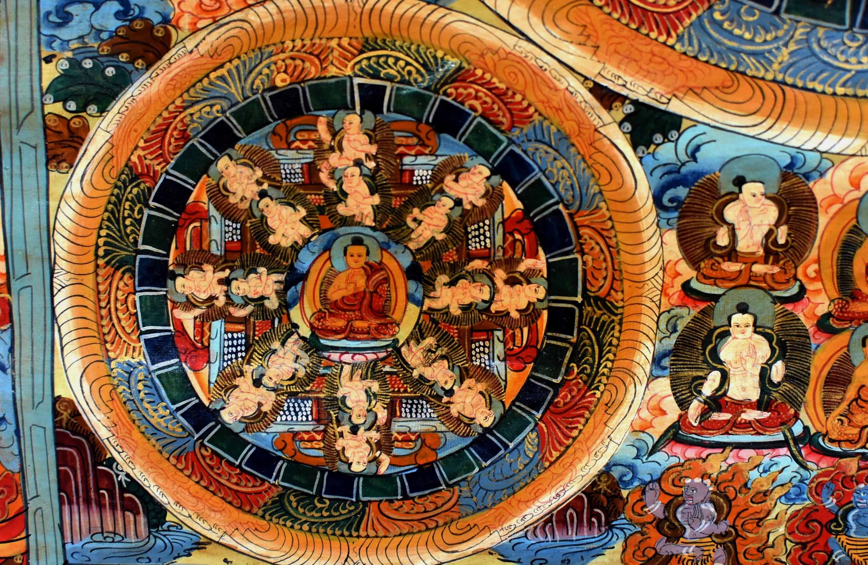 Tibetan Thangka Life of Buddha, Hand Painted Tanka 9