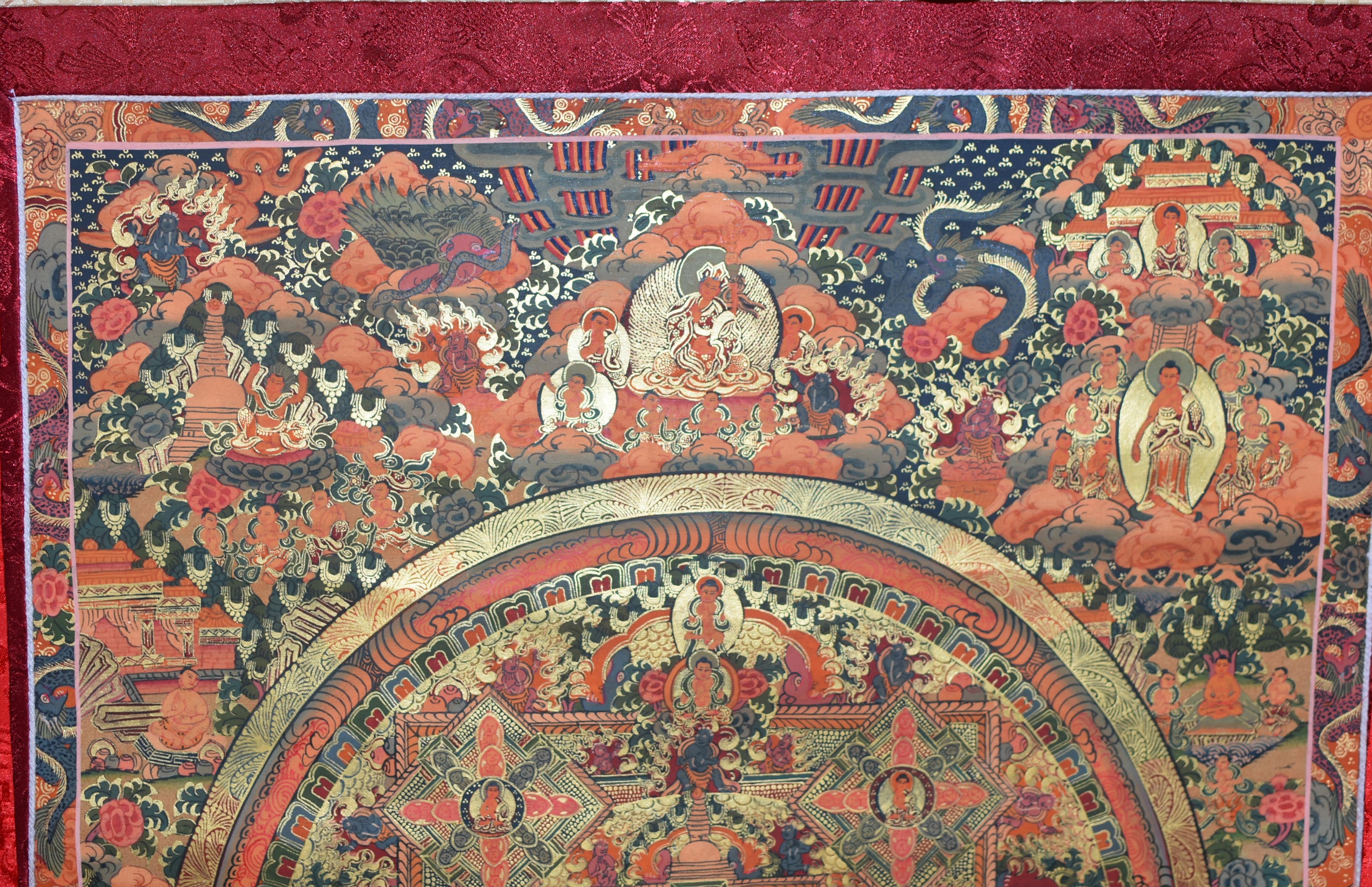 Tibetan Thangka of Teaching Hand Painted Gilded 11