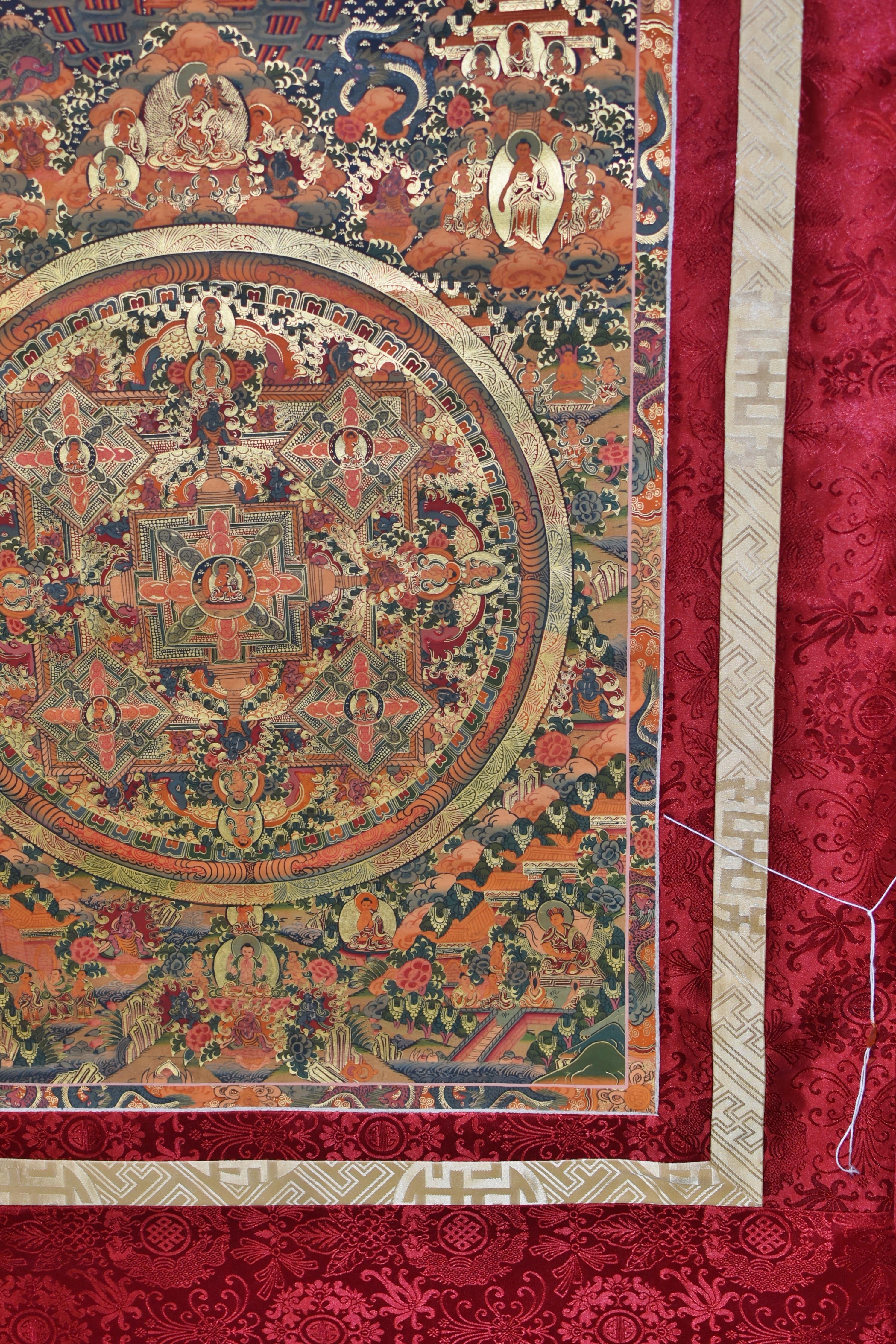 Tibetan Thangka of Teaching Hand Painted Gilded 13