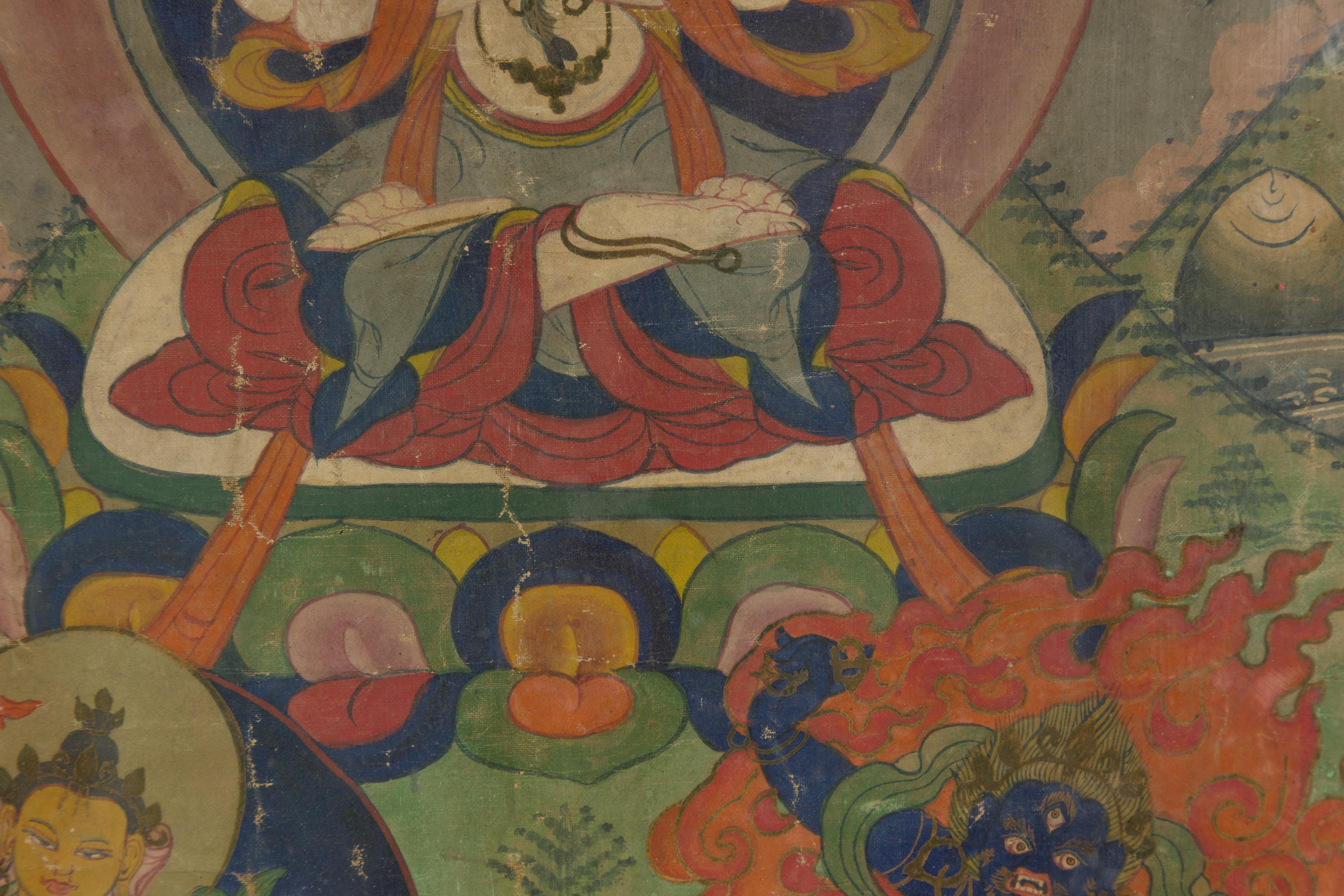 Peinture bouddhiste ancienne encadrée en vente 5