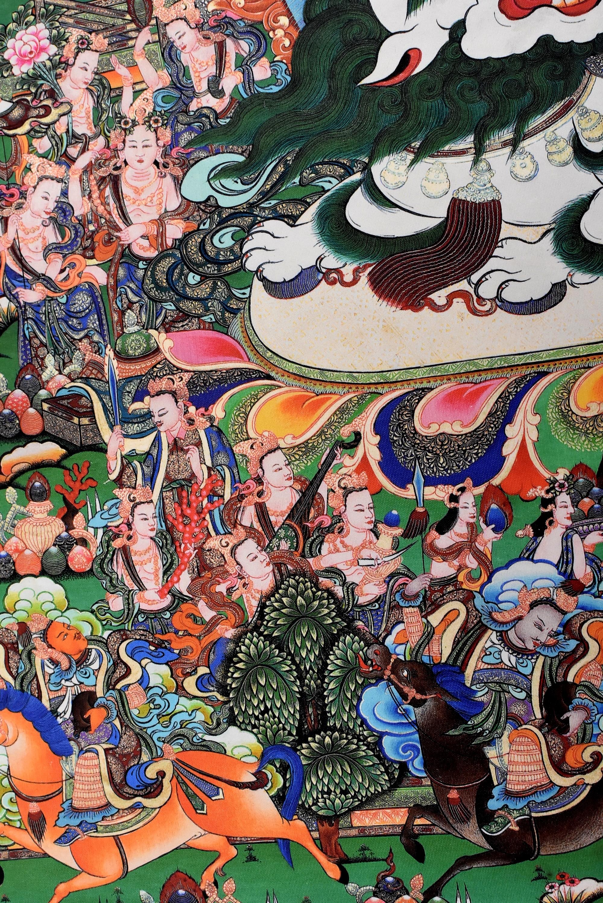 Tibetan Thangka Painting Dorje Drolo, Lapis Background Thanka 3