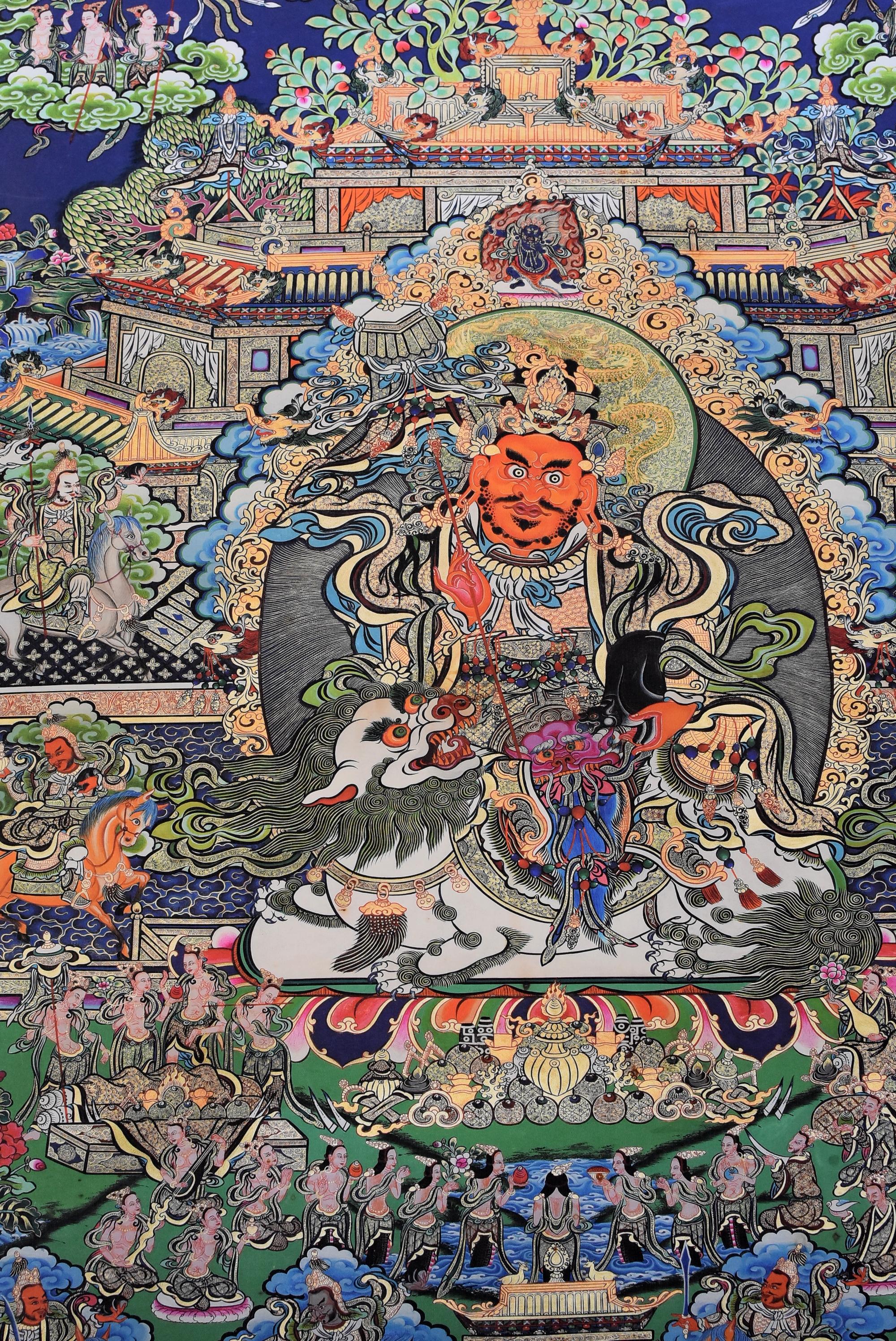Hand-Painted Tibetan Thangka Painting, Dorje Drolo Thanka