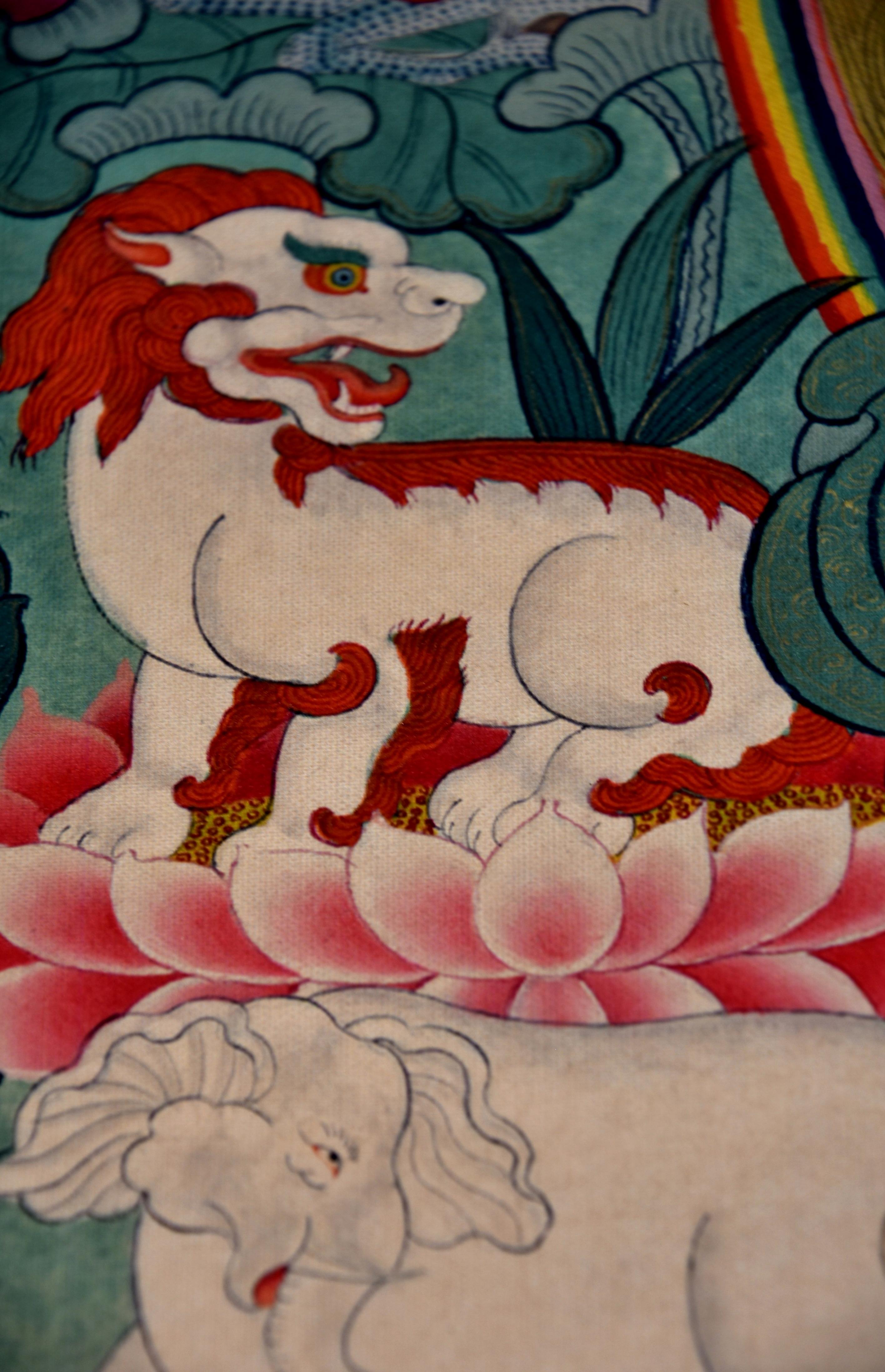 Tibetan Thangka White Tara on Linen Canvas 10