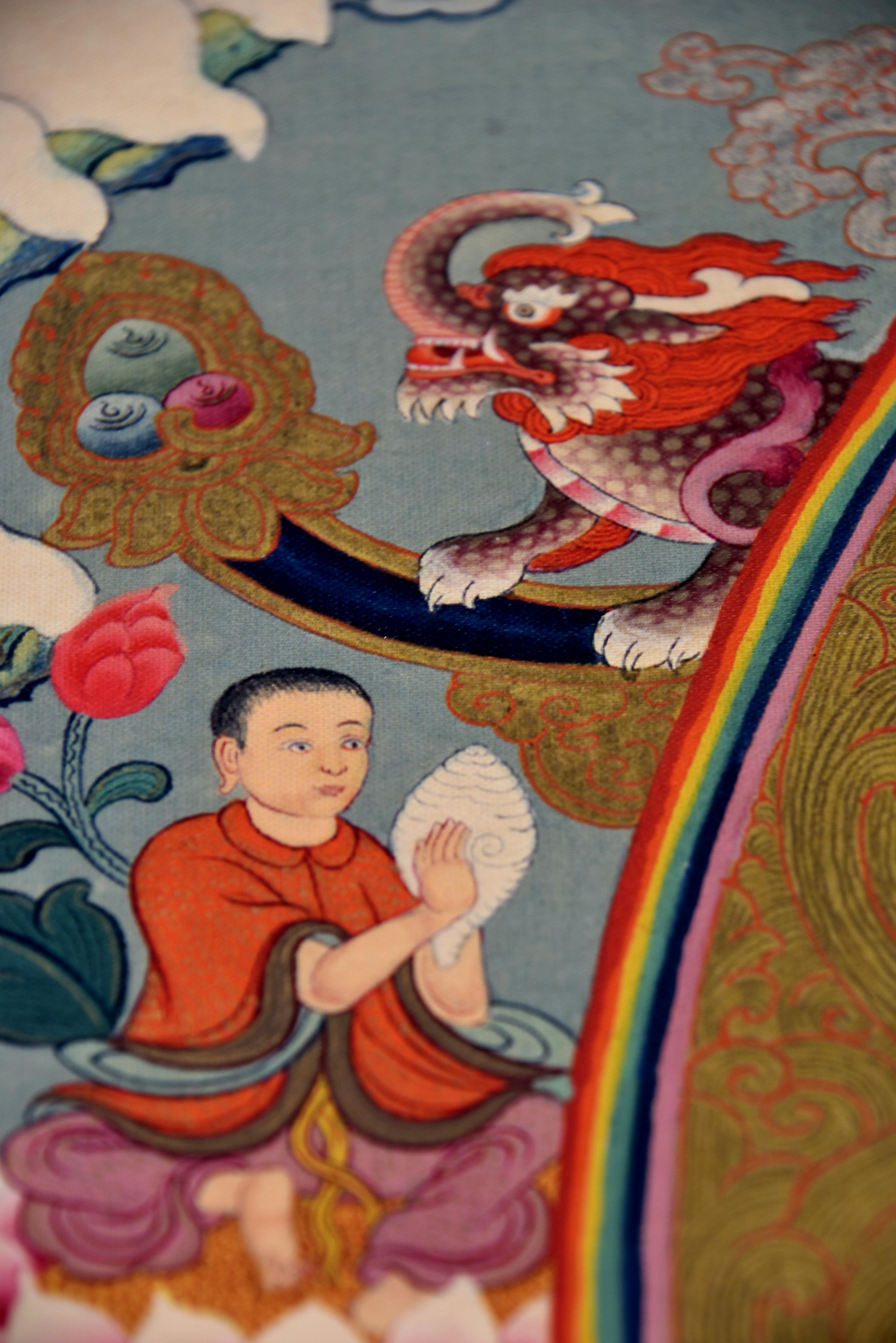 Tibetan Thangka White Tara on Linen Canvas 11