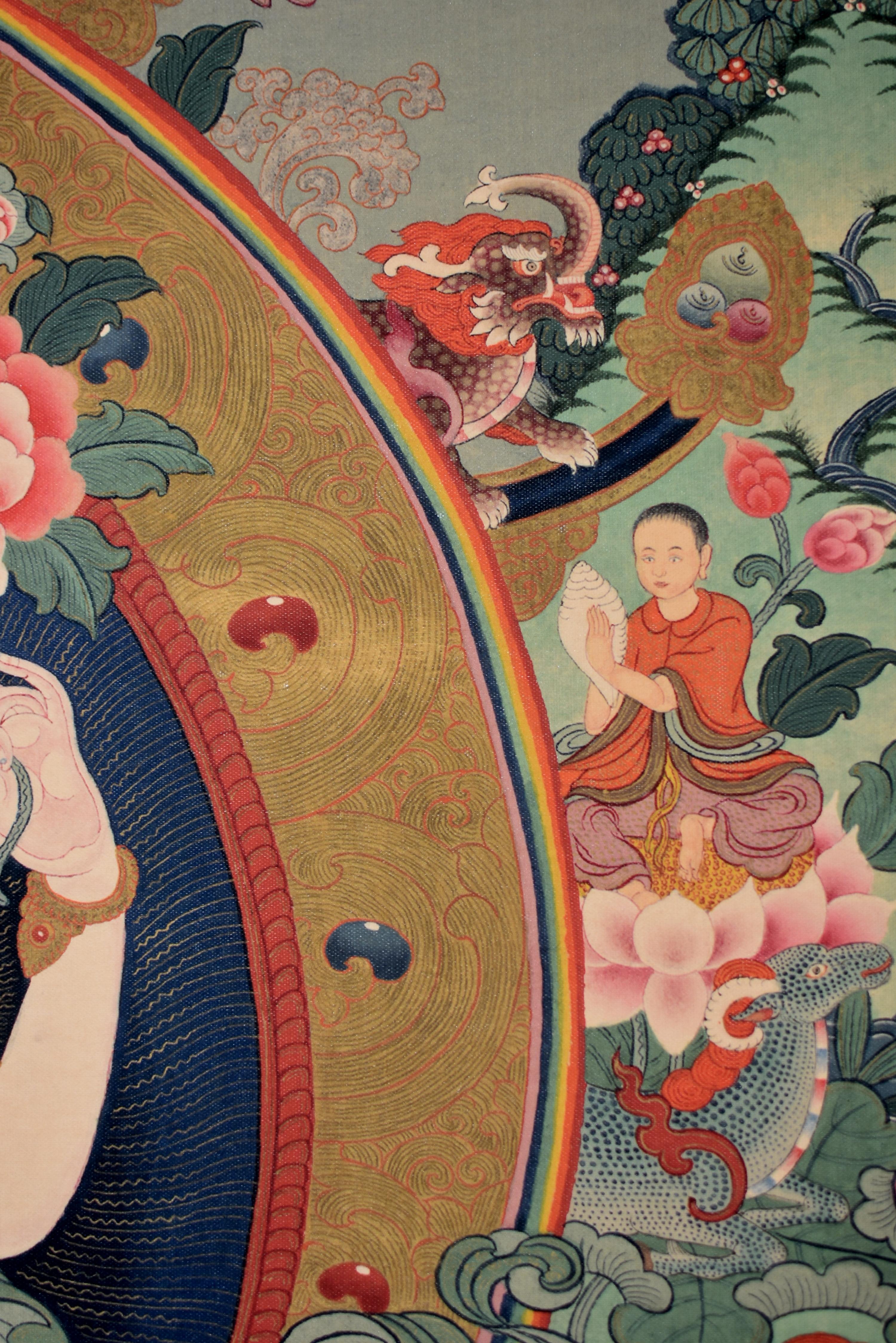 Tibetan Thangka White Tara on Linen Canvas 2
