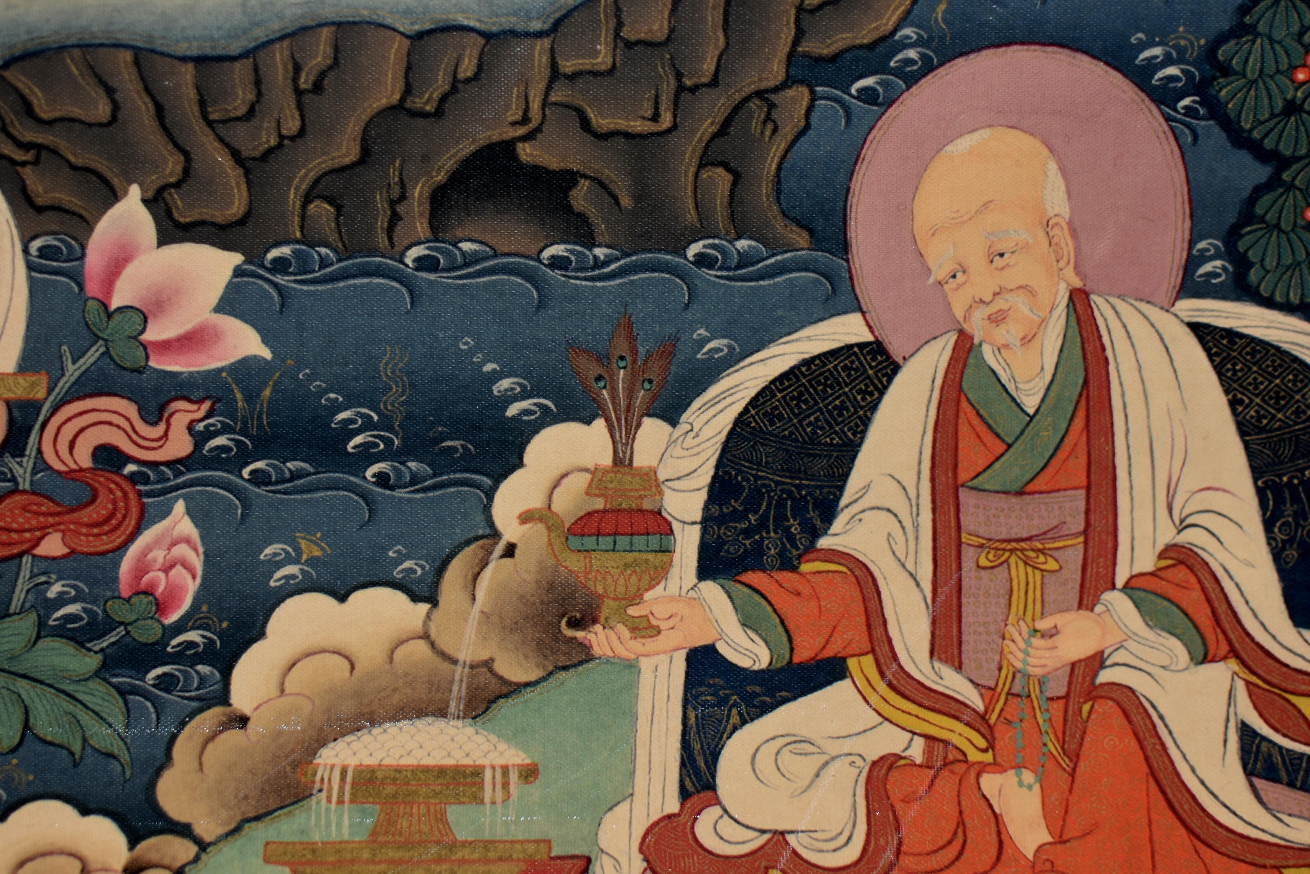 Tibetan Thangka White Tara on Linen Canvas 3