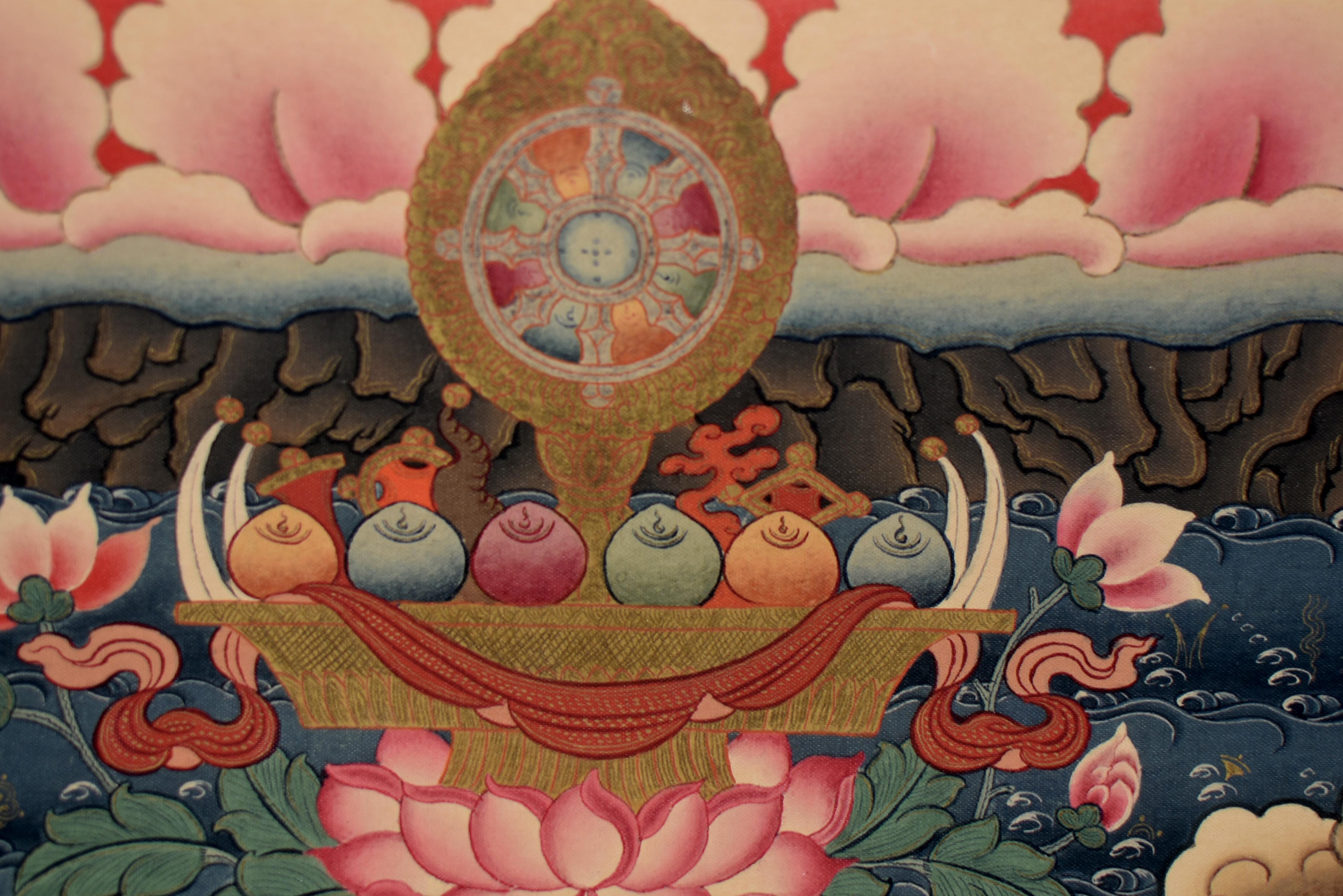 Tibetan Thangka White Tara on Linen Canvas 4