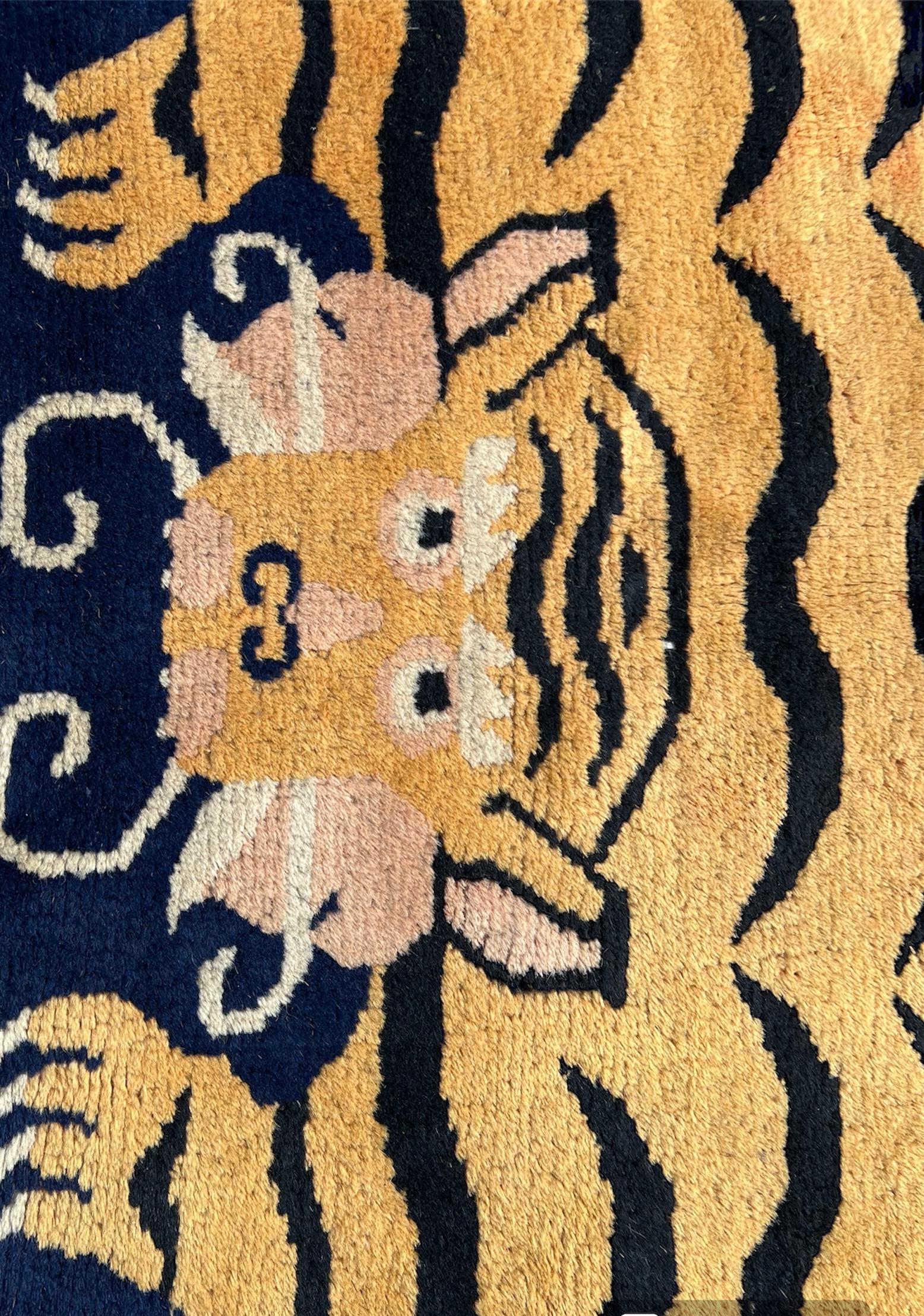 20th Century Tibetan Tiger Rug For Sale