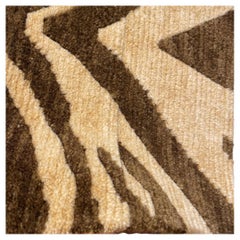 Tibetan Tiger Rug Hand Knotted In Wool Beige Brown by Djoharian Collection