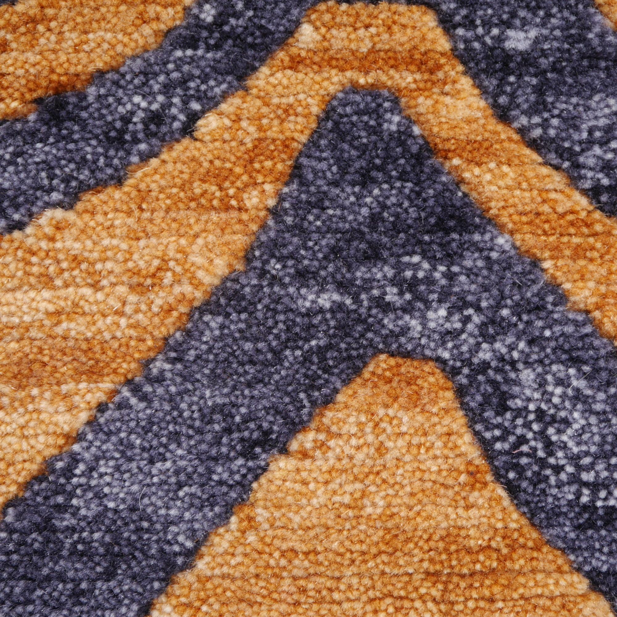 Tibetan Tiger Rug Hand Knotsted In Wool Rust Graphite by Djoharian Collection Neuf - En vente à Lohr, Bavaria, DE