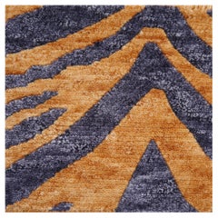 Tibetan Tiger Rug Hand Knotsted In Wool Rust Graphite by Djoharian Collection