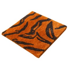 Tibetan Tiger Rug Hand Knotted Wool Rust Silk Graphite by Djoharian Collection