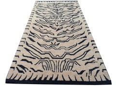 Tibetan Tiger Rug Pure Wool Hand Knotted Beige Japandi by Djoharian Collection