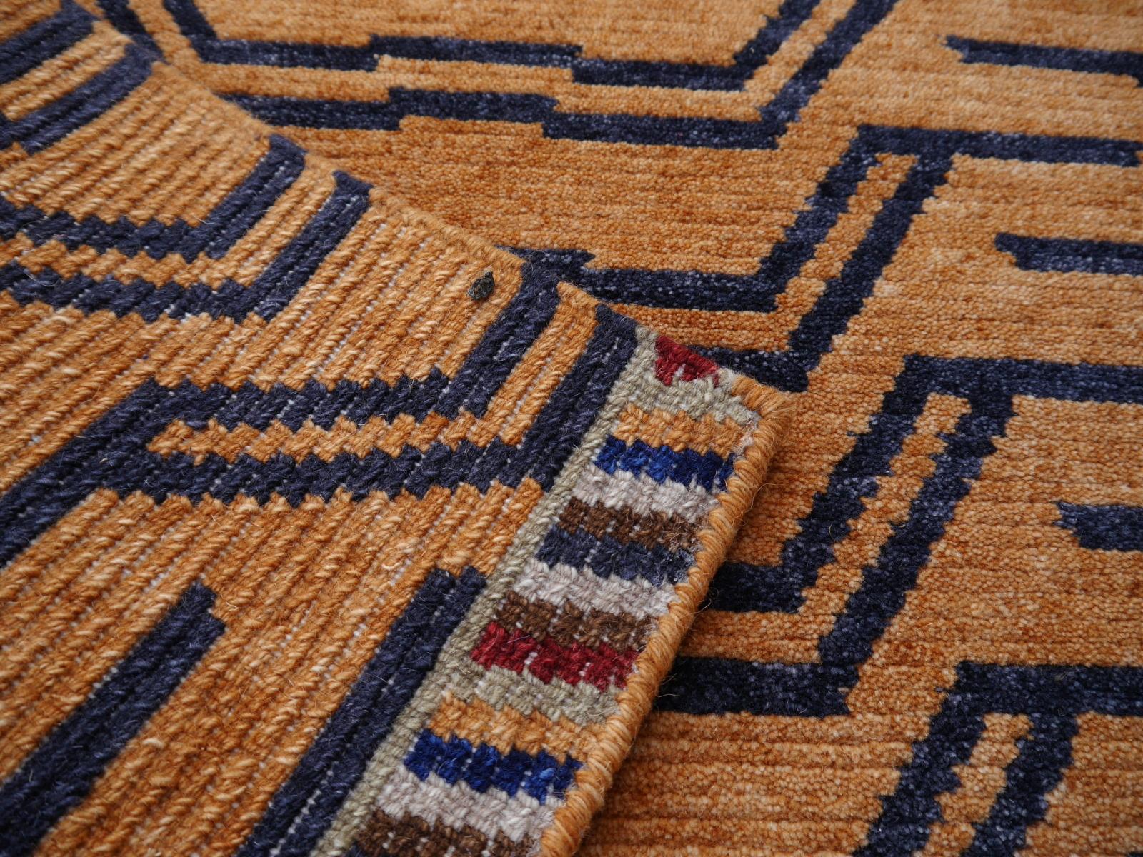 Contemporary Tibetan Tiger Rug Pure Wool Hand Knotted by Djoharian Collection Antique Design For Sale