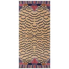 Tappeto Tibetano Tigre in Pura Lana Annodato a Mano - Djoharian Design Antico