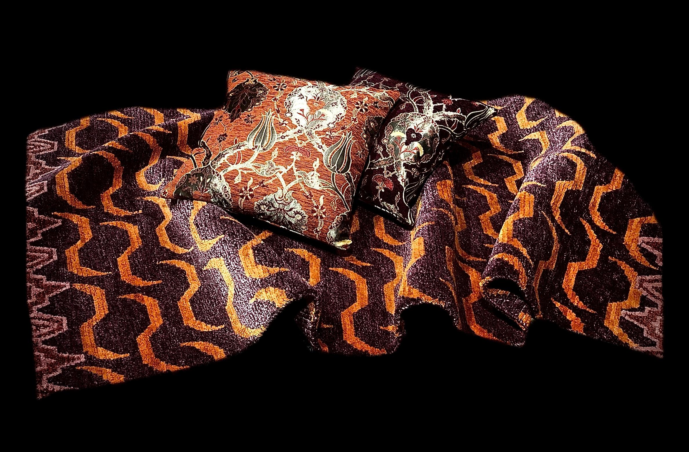 Tibetischer Tigerteppich aus Seide und Wolle, handgeknüpft, Djoharian Kollektion, antikes Design im Angebot 3