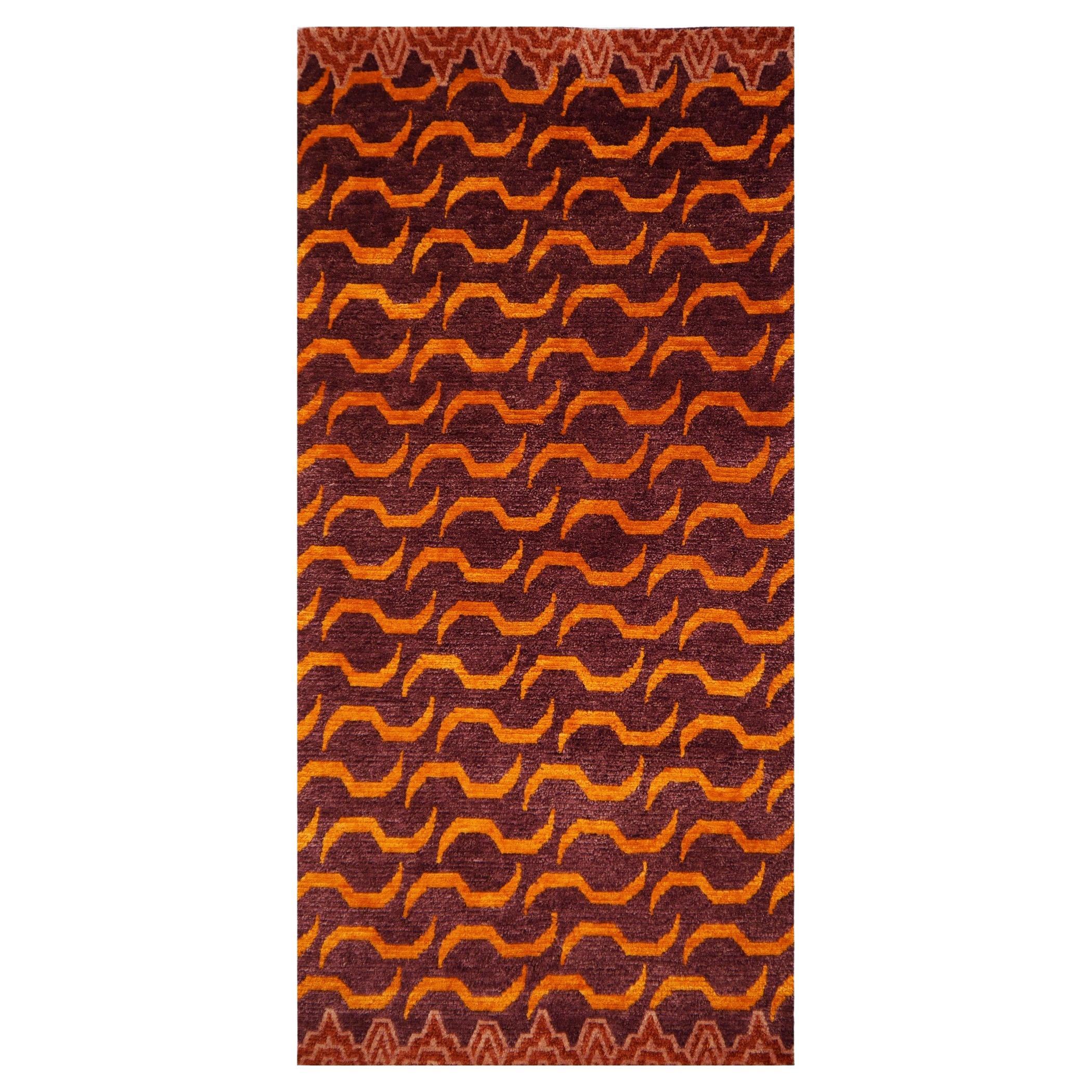 Tibetischer Tigerteppich aus Seide und Wolle, handgeknüpft, Djoharian Kollektion, antikes Design im Angebot