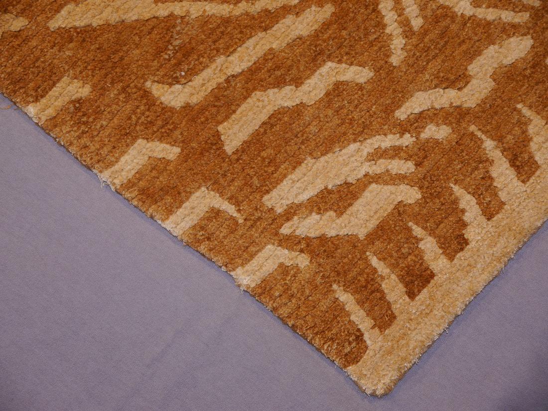Tibetan Tiger Rug Wool and Silk 3x6 ft  by Djoharian Collection Antique Design For Sale 3