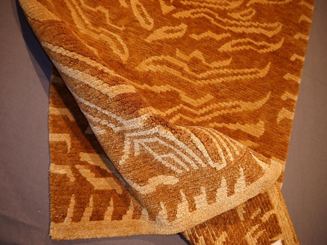 Tibetan Tiger Rug Wool and Silk 3x6 ft  by Djoharian Collection Antique Design In New Condition For Sale In Lohr, Bavaria, DE