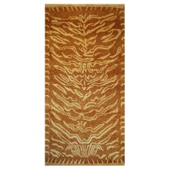 Tibetischer Tigerteppich aus Wolle und Seide, 3x6 Fuß  Djoharian Kollektion Antikes Design von Djoharian