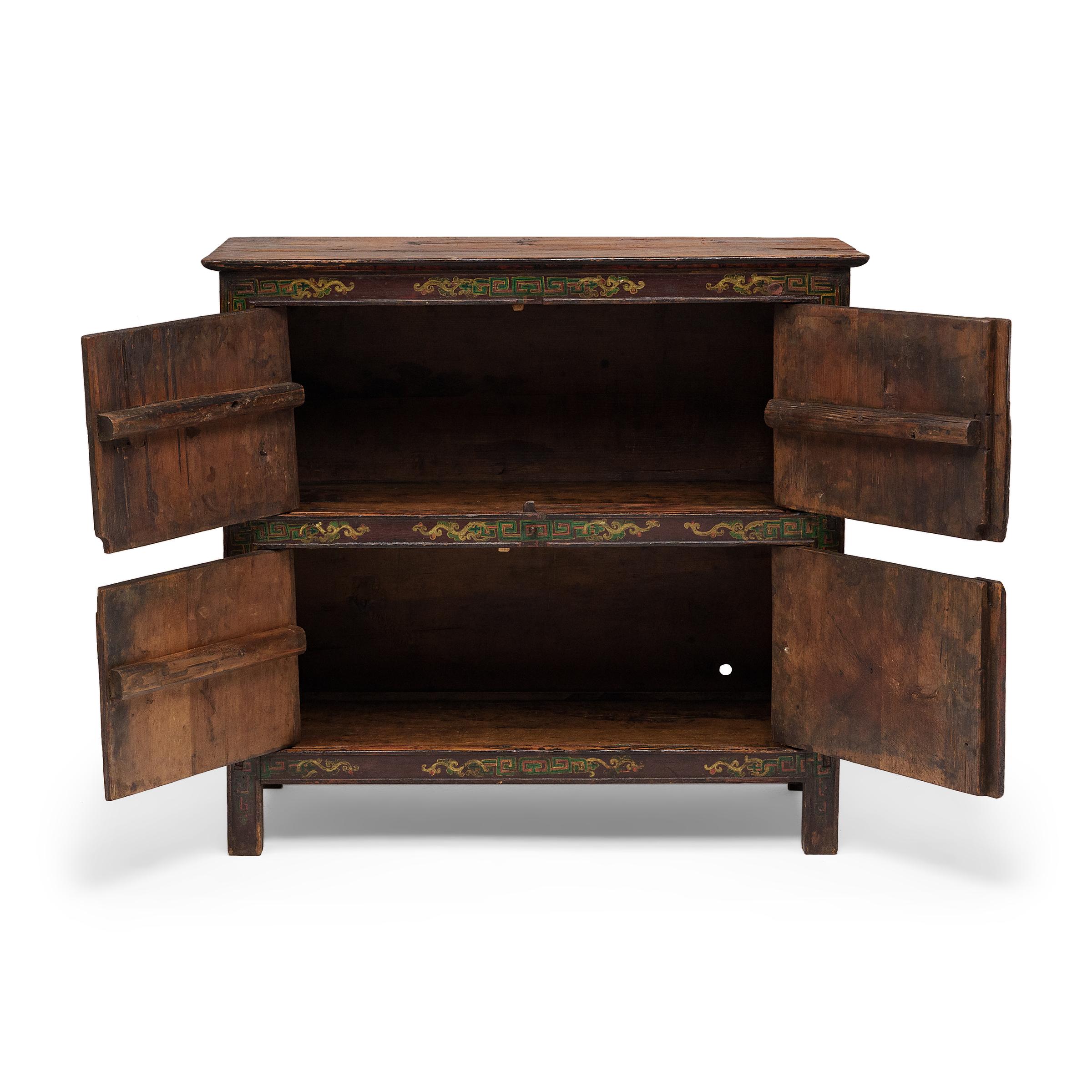 19th Century Tibetan Trailing Vines Cabinet, c. 1900 For Sale