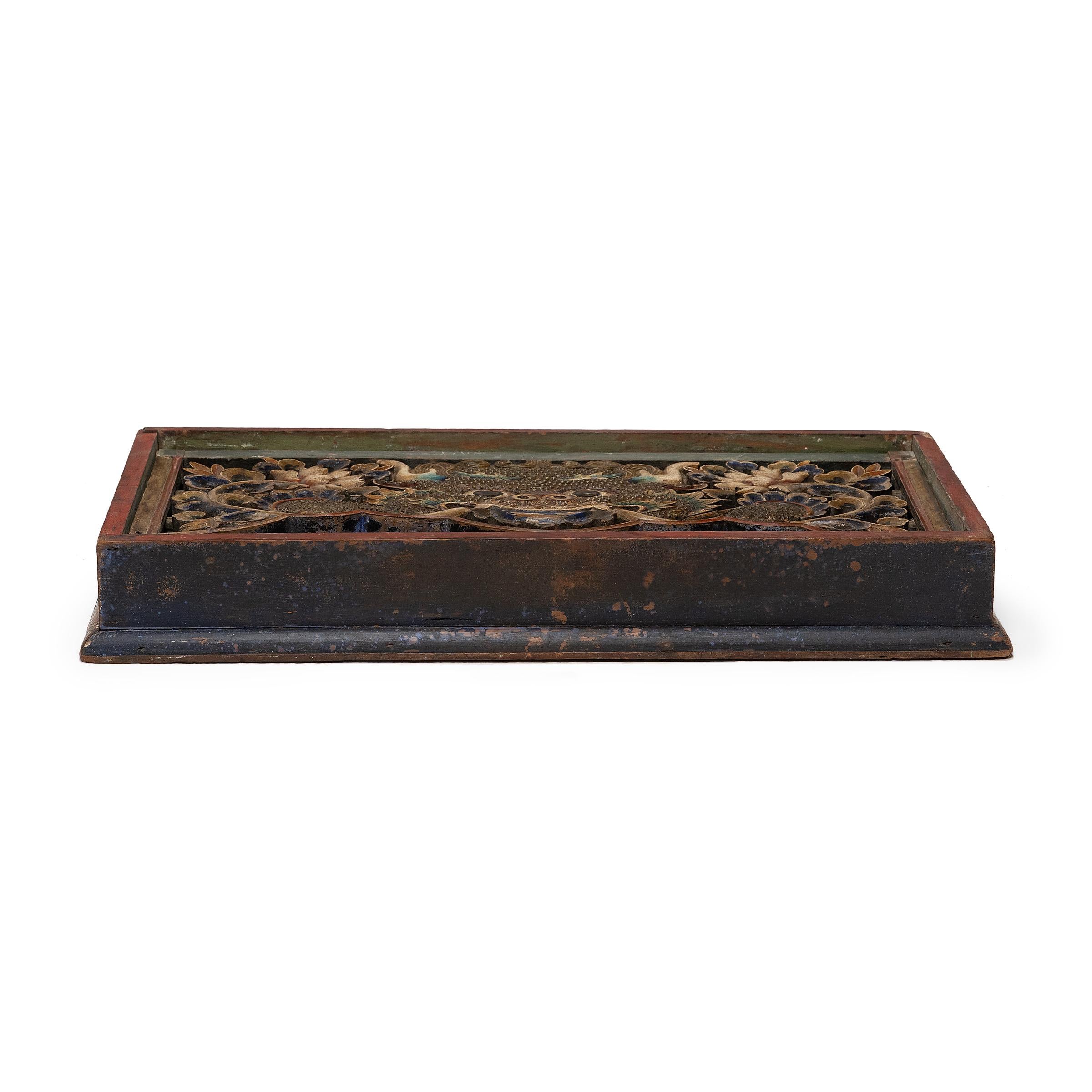 Wood Tibetan Traveler's Table with Face of Glory, c. 1900 For Sale
