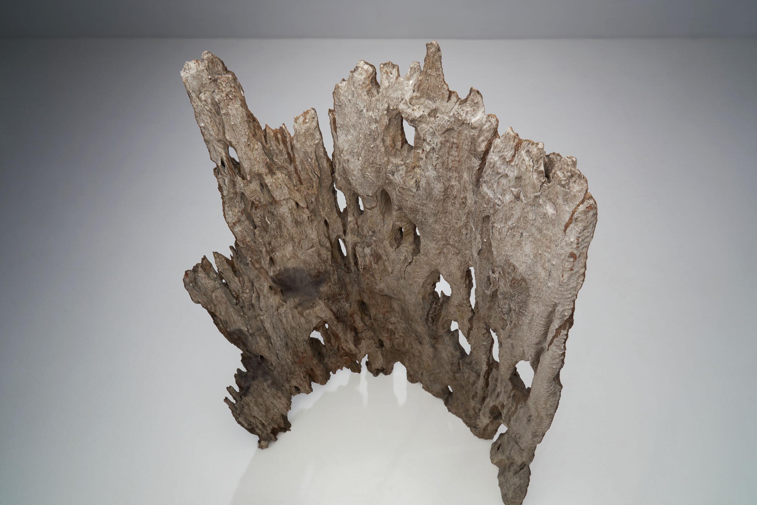 Wood Tibetan Tree Bark Room Divider, Tibet ca 19th Century