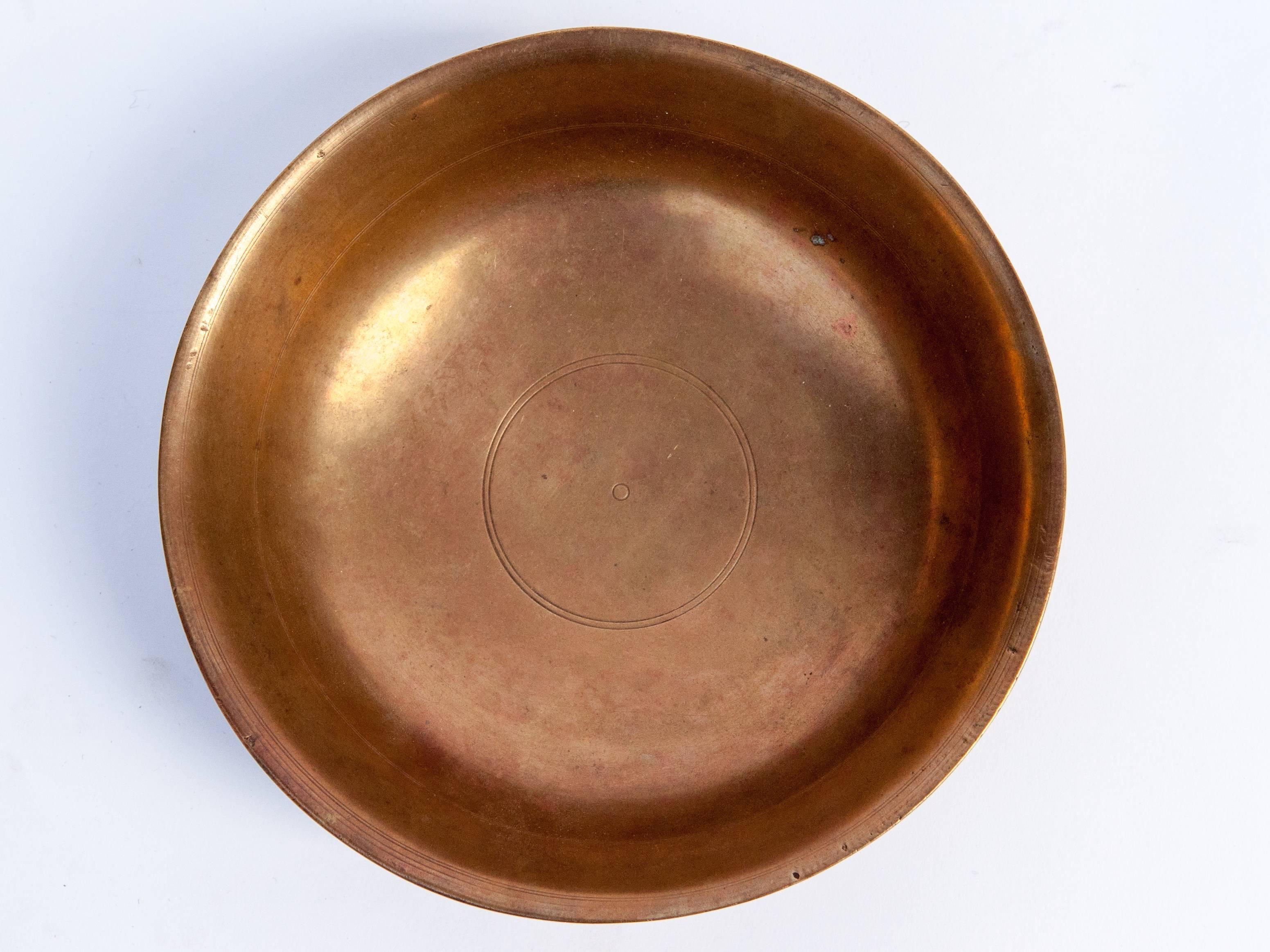 Hand-Crafted Tibetan Tsampa Bowl, Bronze, Tibet, Early to Mid-20th Century