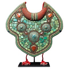 Tibetan Turquoise and Carnelian Breastplate from the Early 20th Century