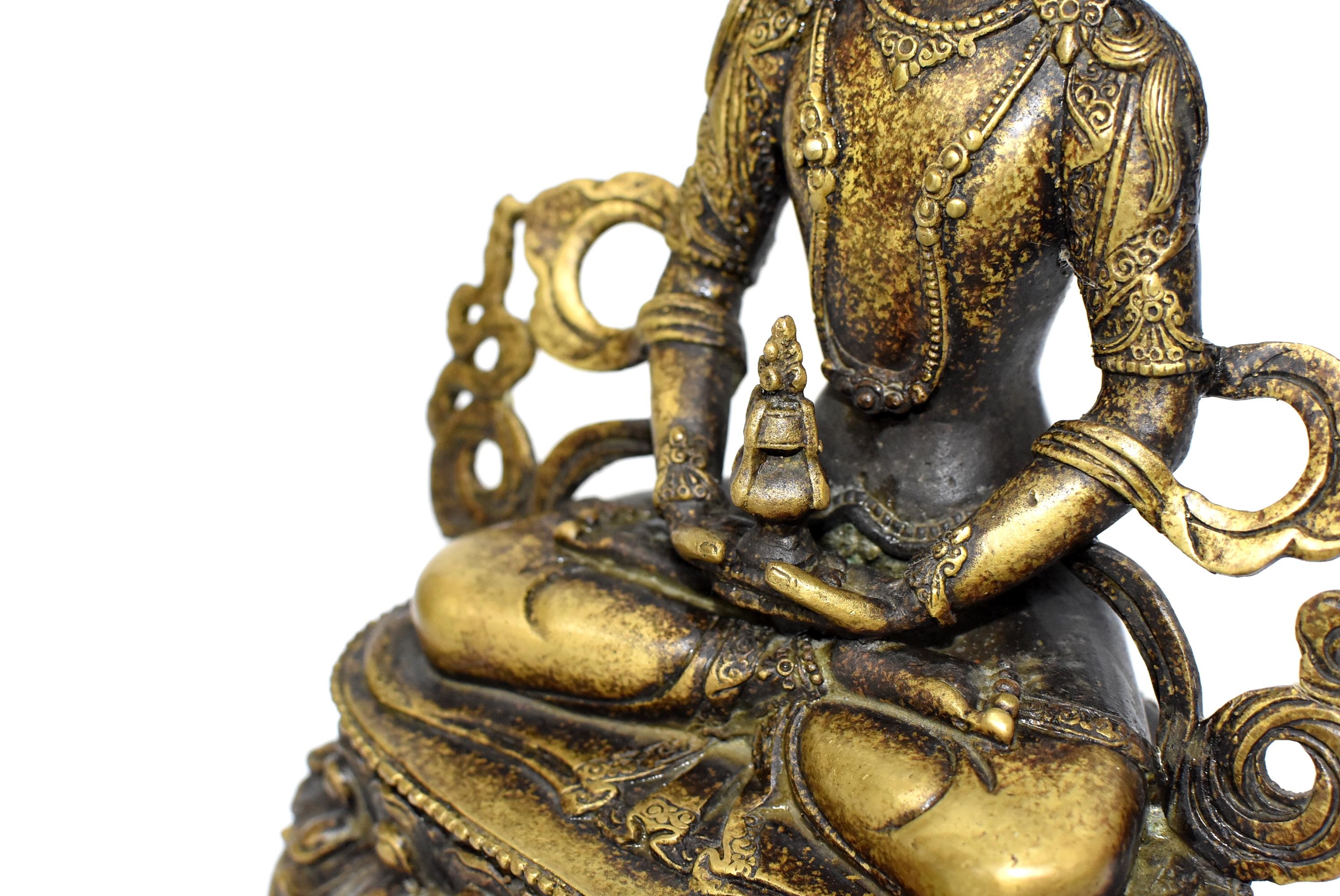 Tibetan Amitayus Buddha for Immortality Mottled Gold Finish 5