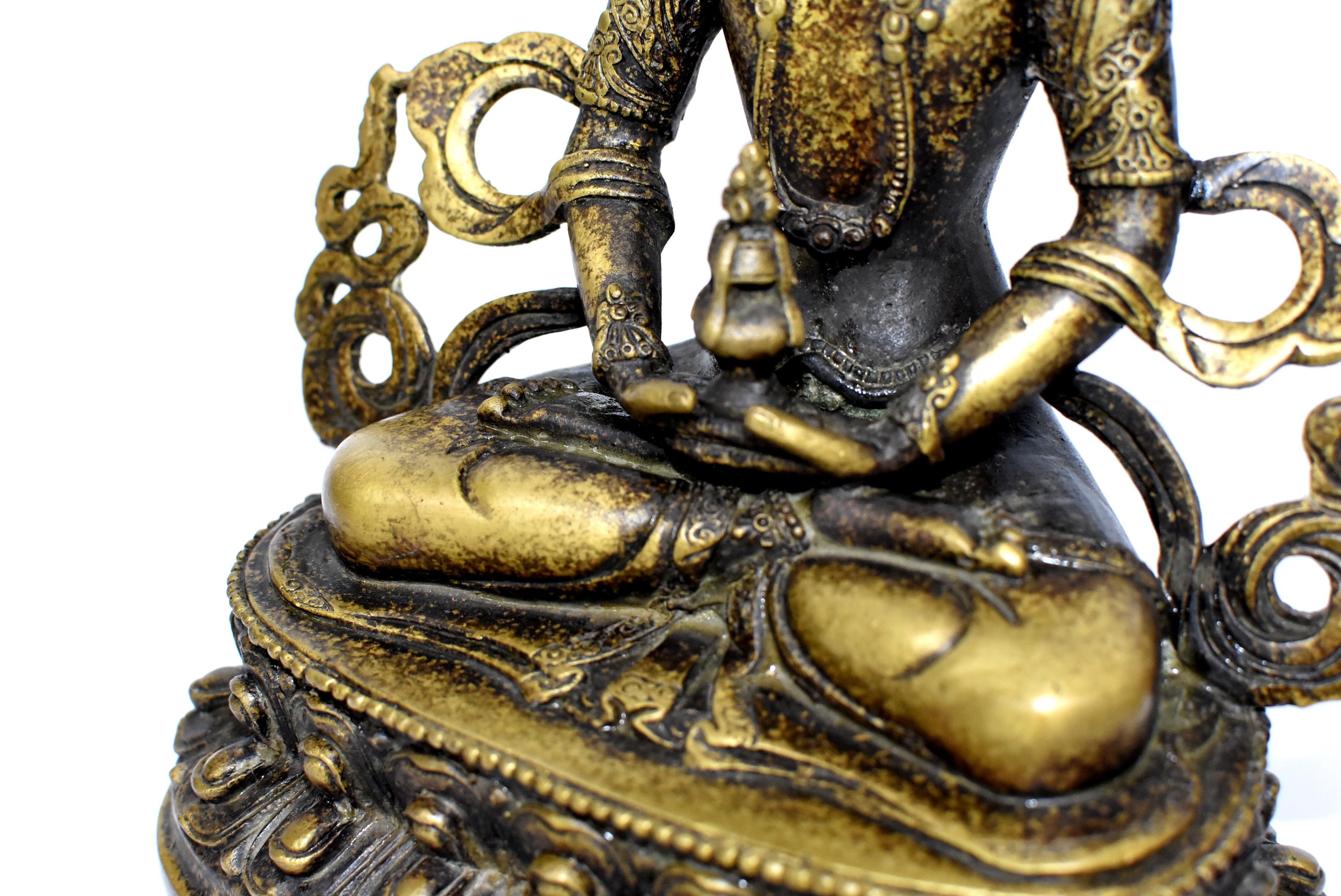 Tibetan Amitayus Buddha for Immortality Mottled Gold Finish 9