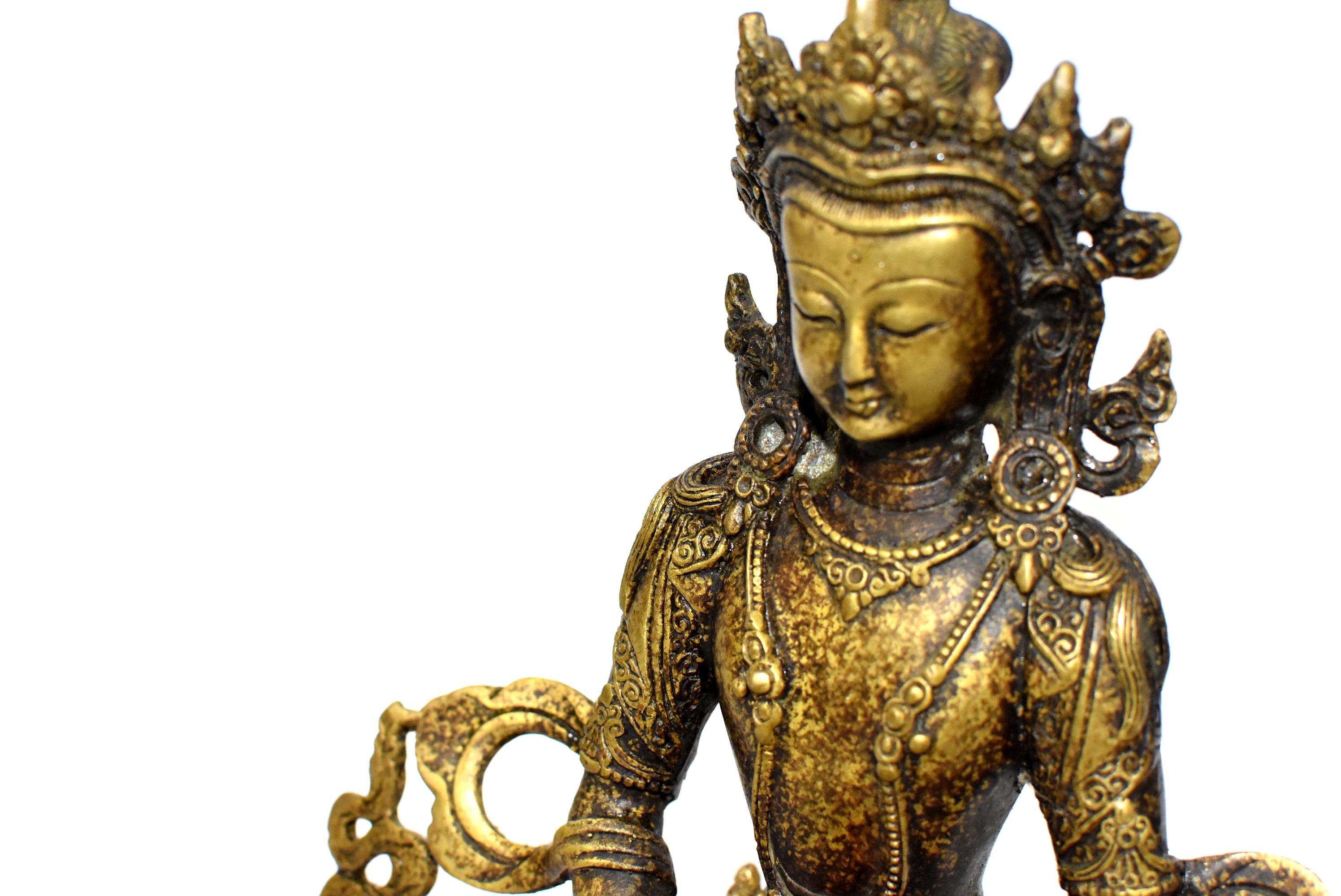 Tibetan Amitayus Buddha for Immortality Mottled Gold Finish 11