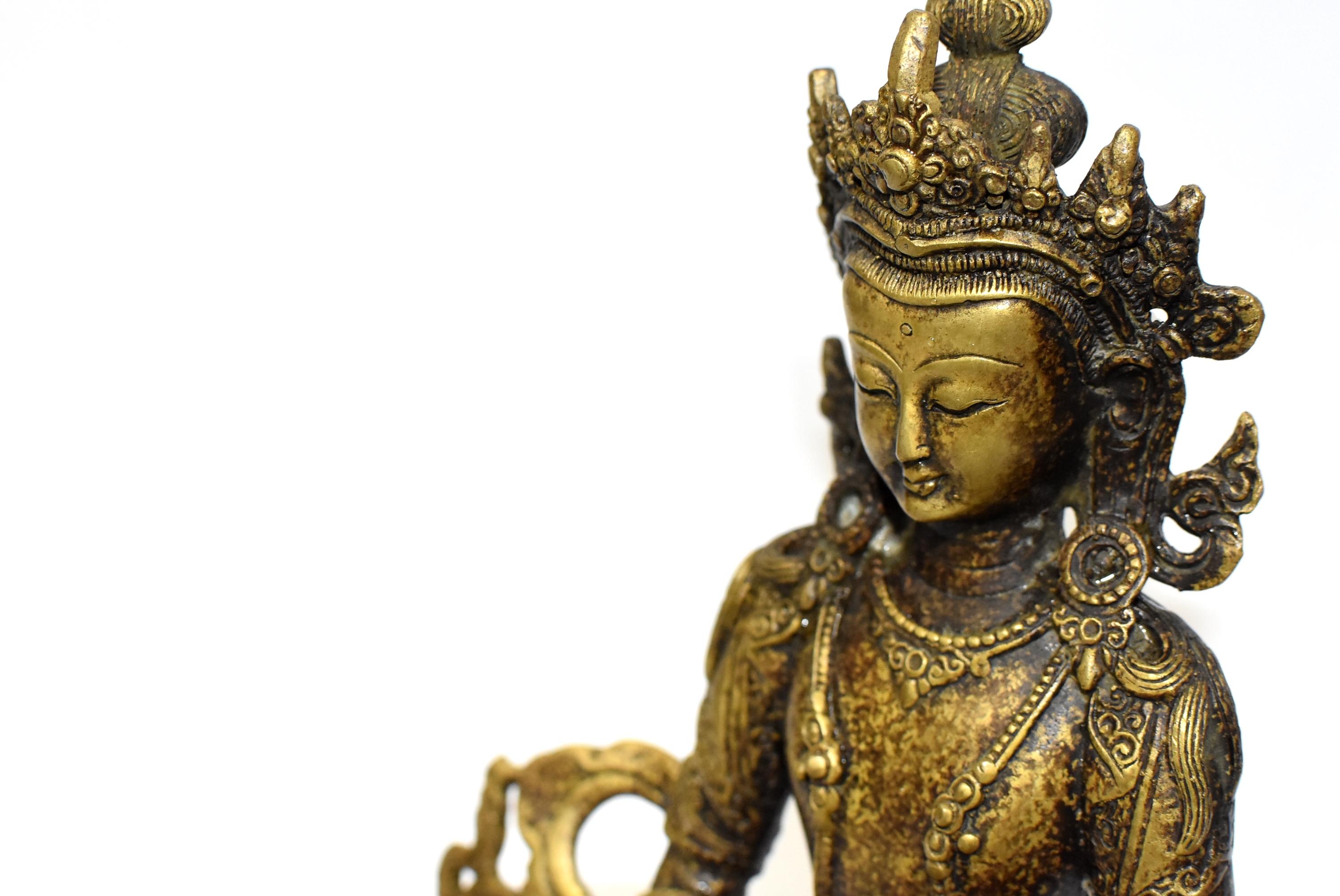 Tibetan Amitayus Buddha for Immortality Mottled Gold Finish 4