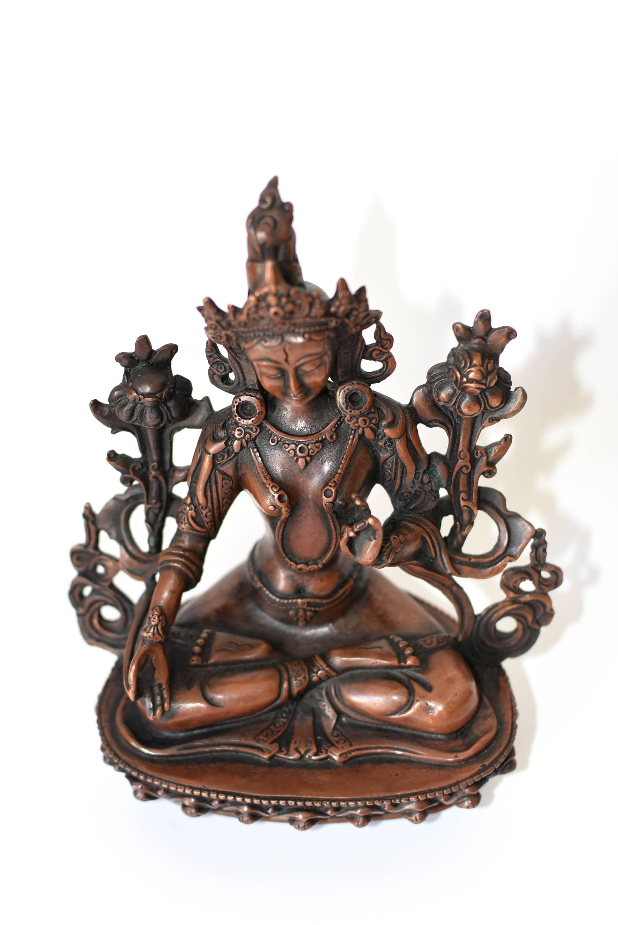 Bronze Tibetan White Tara Copper Finish 7