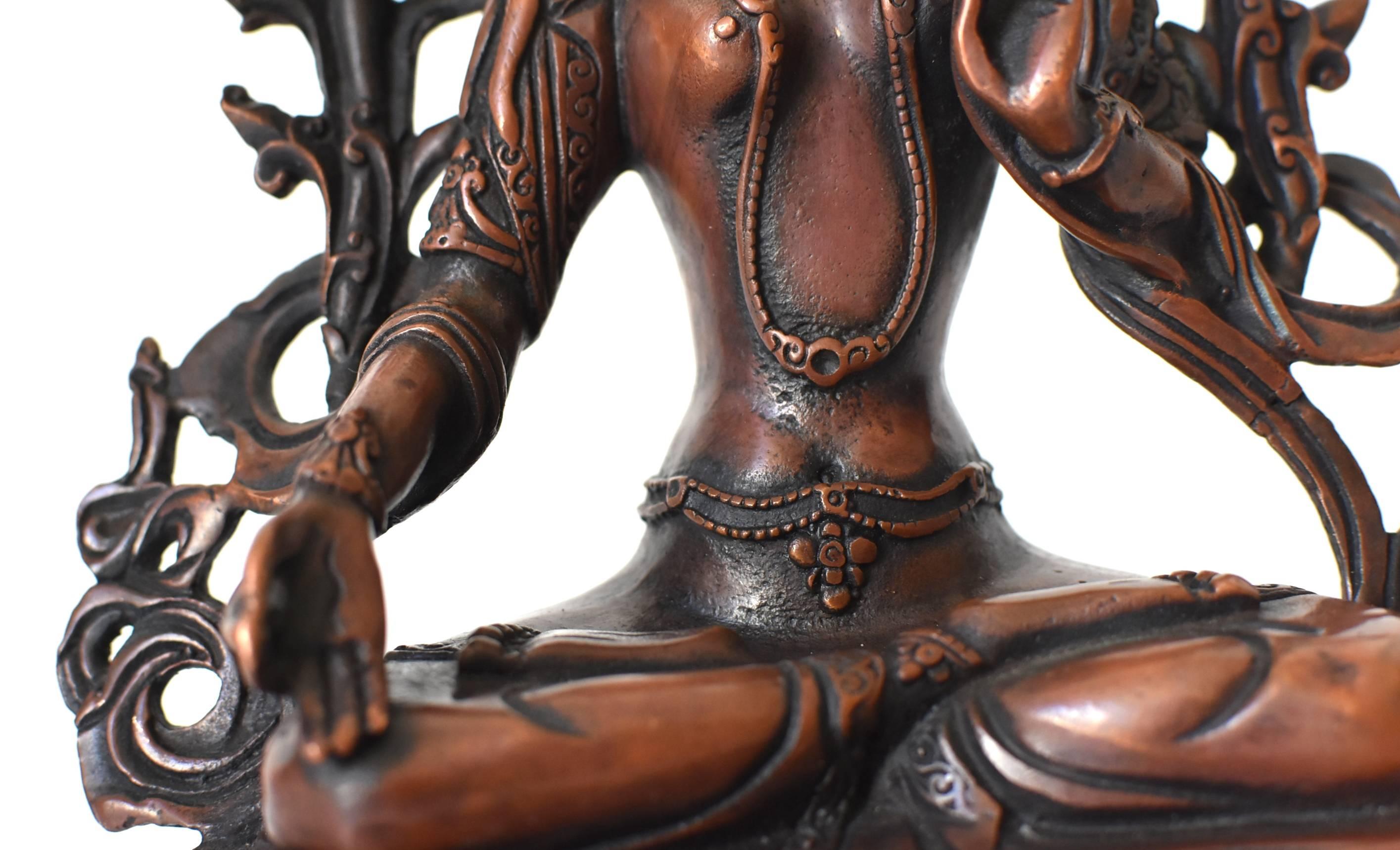 Bronze Tibetan White Tara Copper Finish 10