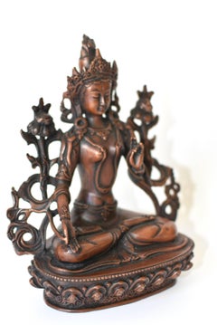 Bronze Tibetan White Tara Copper Finish