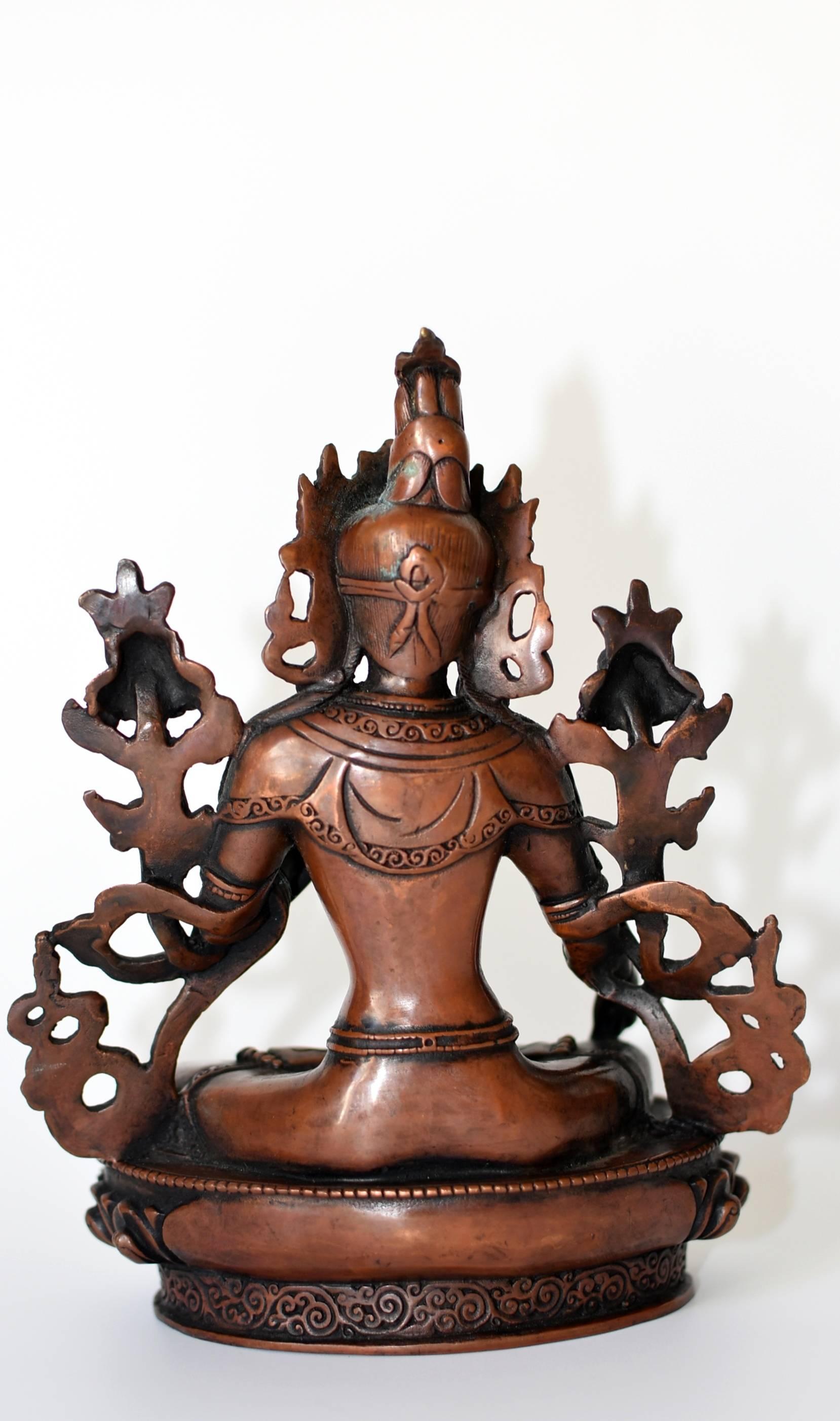 Bronze Tibetan White Tara Copper Finish 15