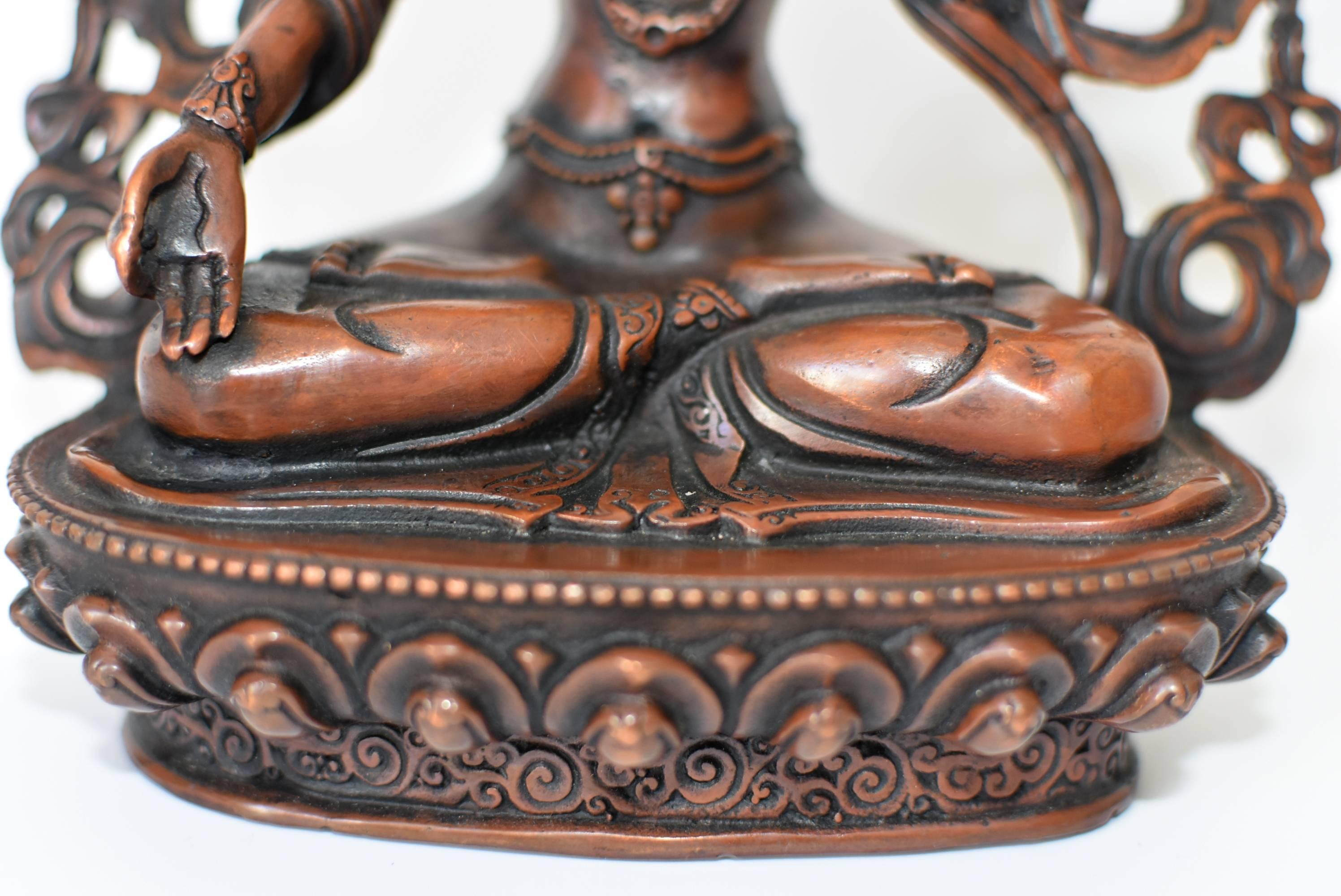 Bronze Tibetan White Tara Copper Finish 1