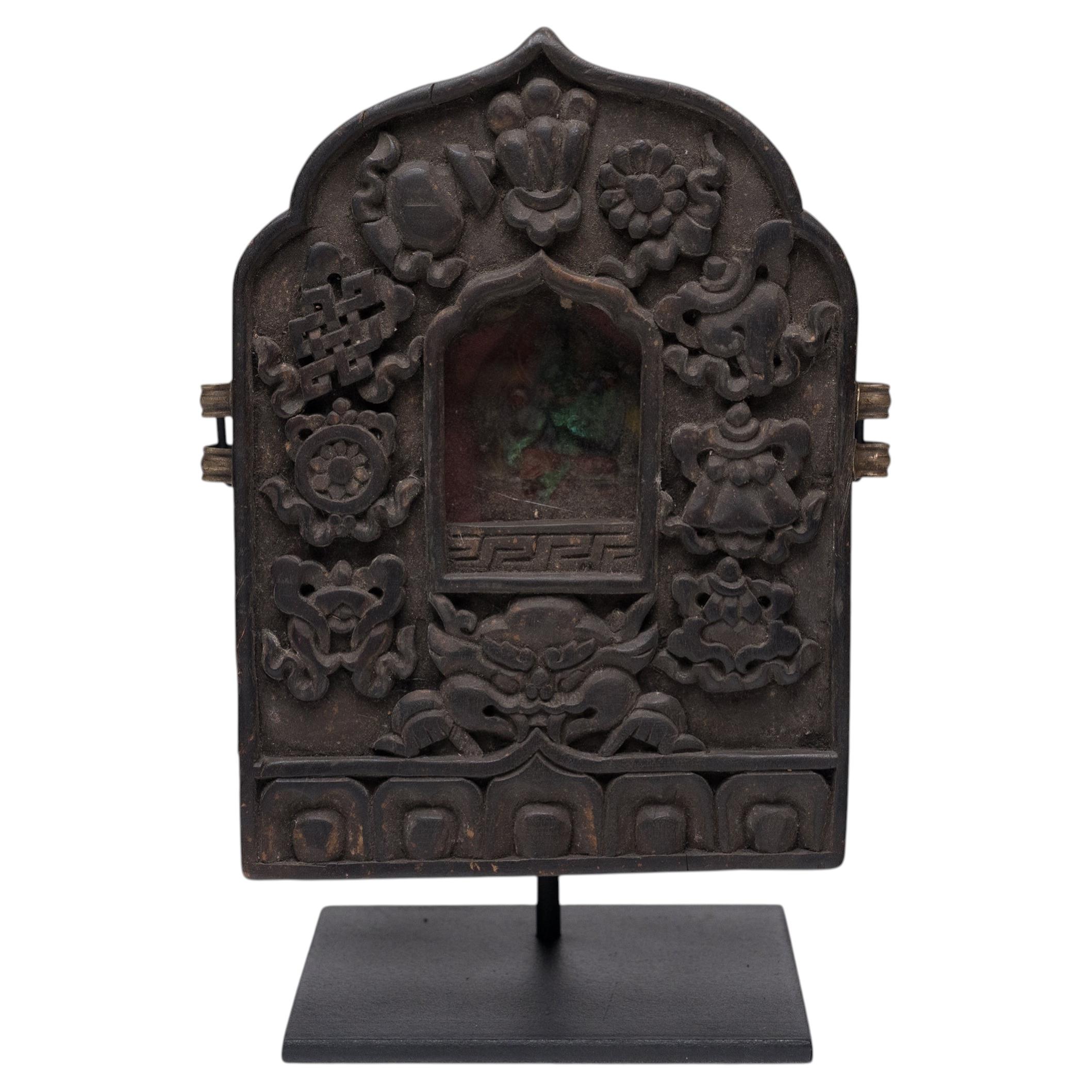 Tibetan Wooden Gau Traveling Shrine, c. 1900