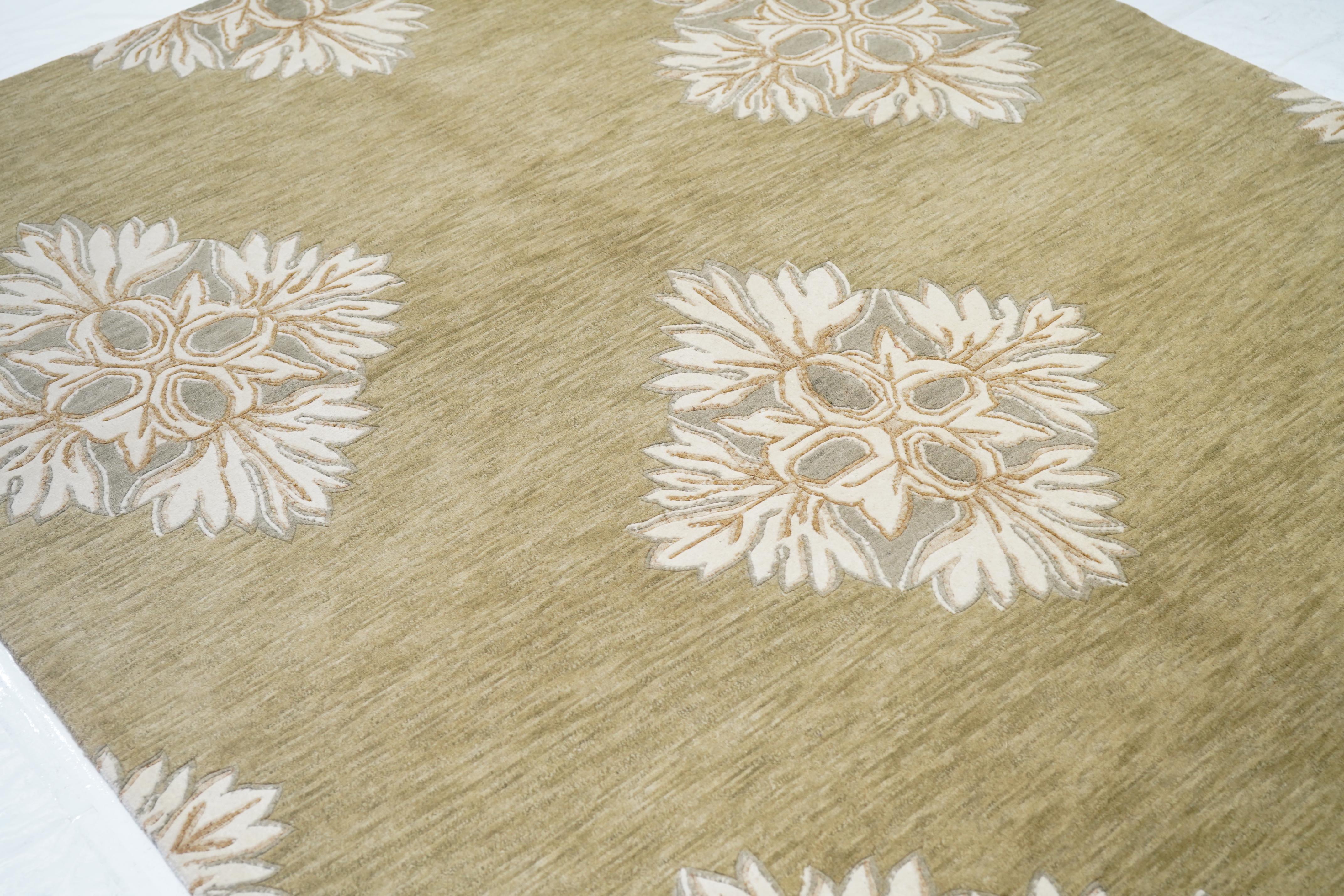 XXIe siècle et contemporain Tapis en laine tibétaine 6'0